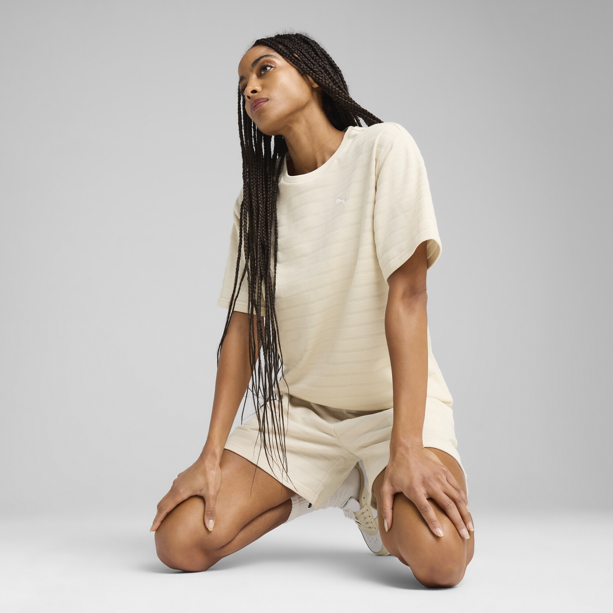 PUMA T-Shirt »ESS ELEVATED Strukturiertes Relaxed Fit T-Shirt Damen«