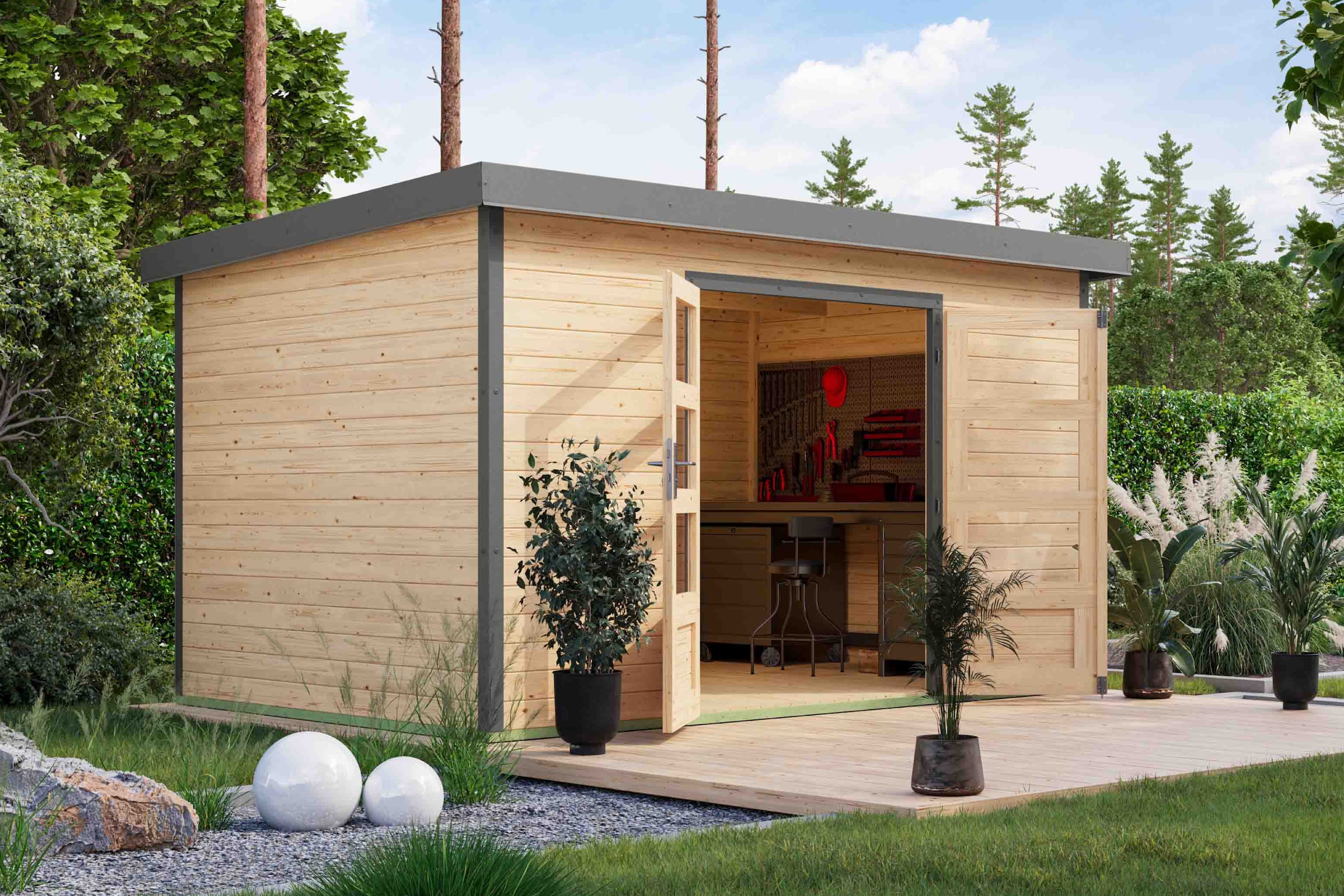 Karibu Gartenhaus »Plutino 7, in verschiedenen Farben«