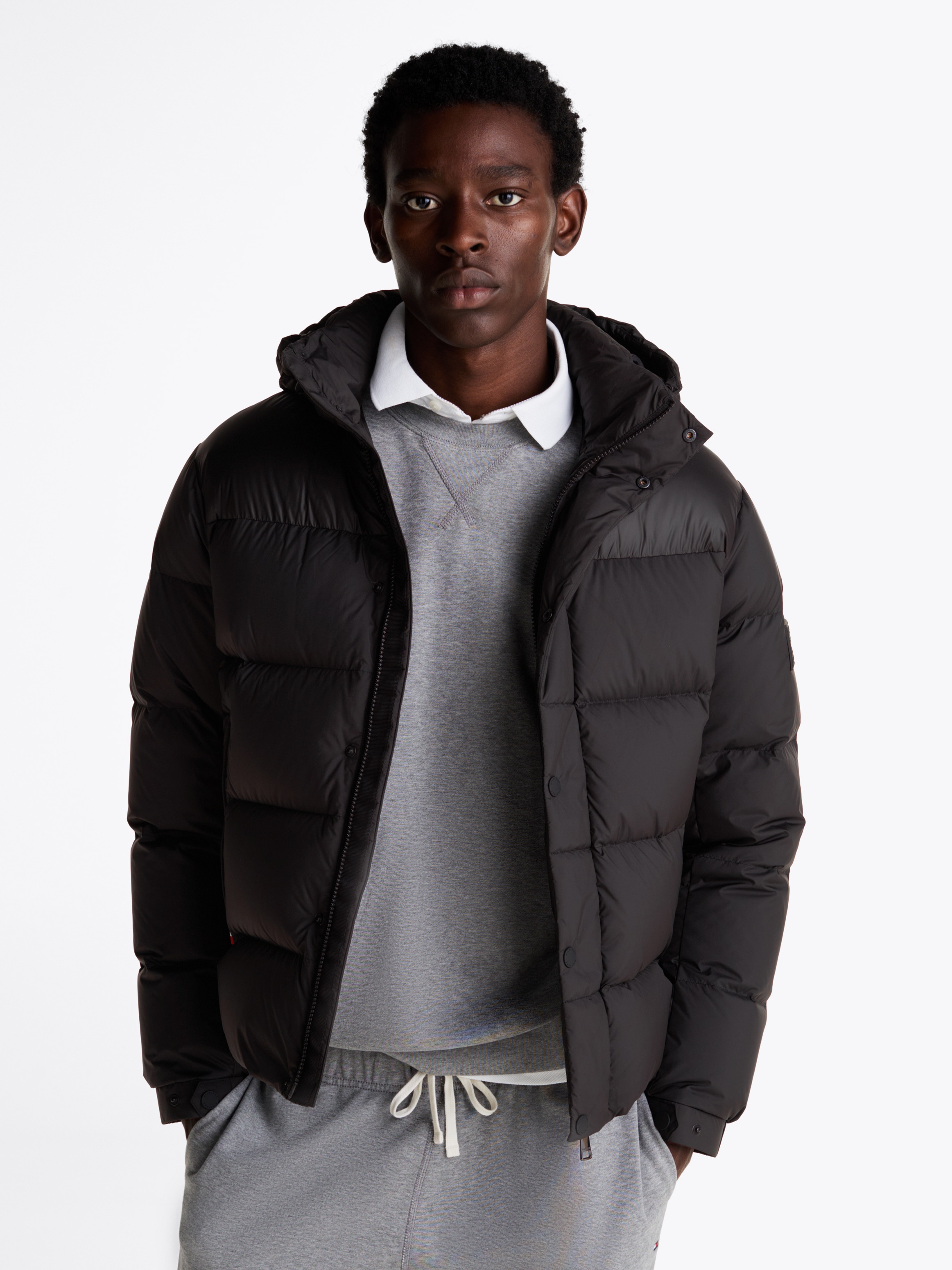 Tommy Hilfiger Steppjacke »MIX DOWN HOODED PUFFER JACKET«, mit Kapuze, mit abnehmbarer Kapuze