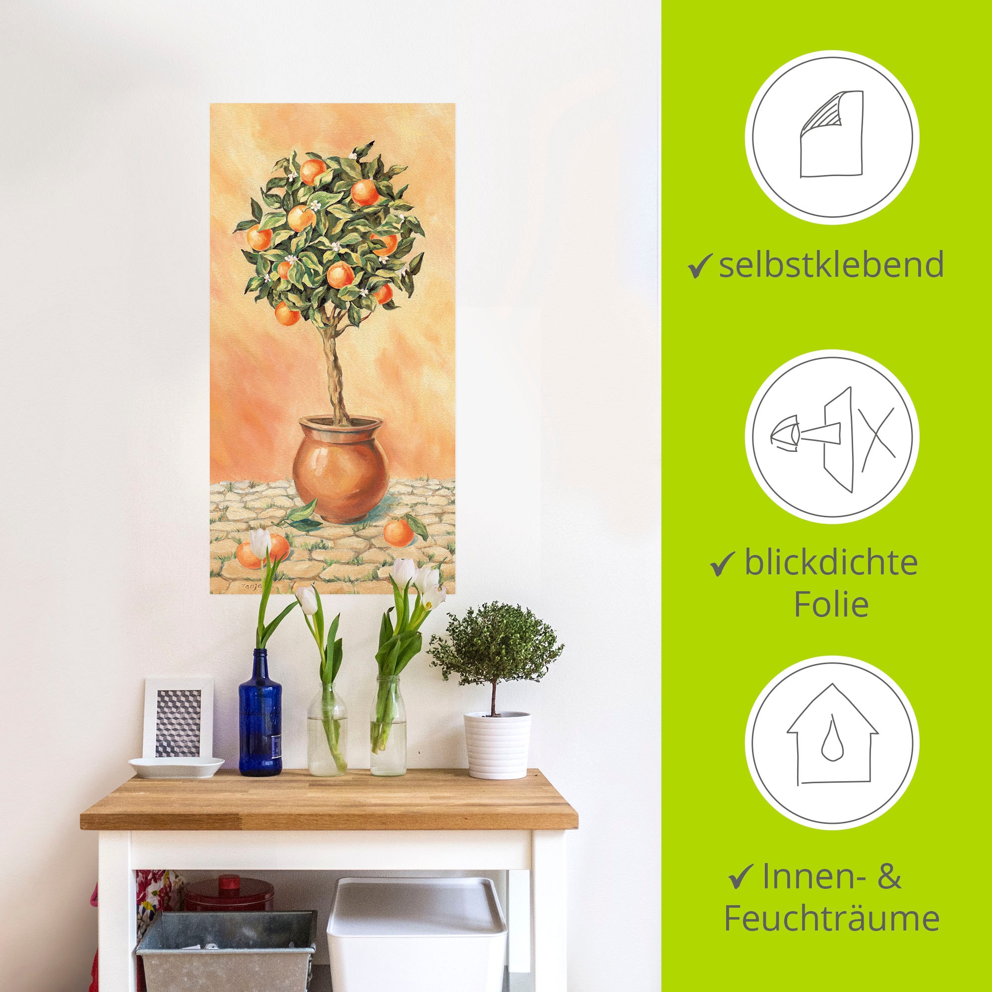 Artland Wandbild »Orangenbaum I«, Pflanzen, (1 St.), als Alubild, Outdoorbild, Leinwandbild, Wandaufkleber, versch. Größen