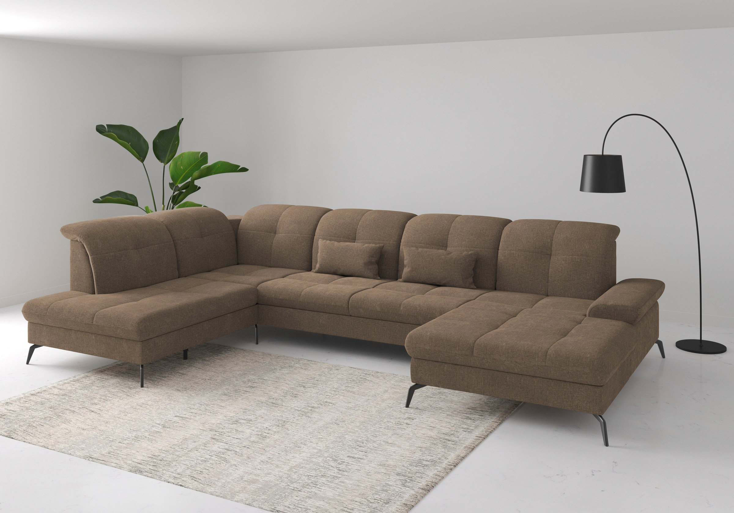 sit&more Wohnlandschaft "Amica, U-Form, inkl. Sitztiefenverstellung und Arm günstig online kaufen