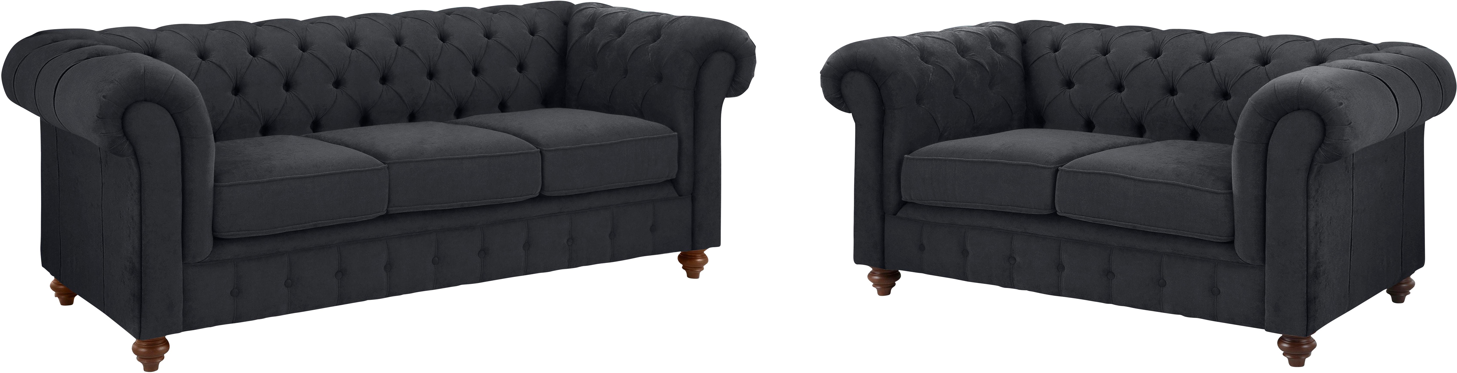 Thumbnail - Home affaire Sitzgruppe "Chesterfield" 2 Stk. tlg. hochwertige Knopfheftung, bestehend aus 2- und 3-Sitzer