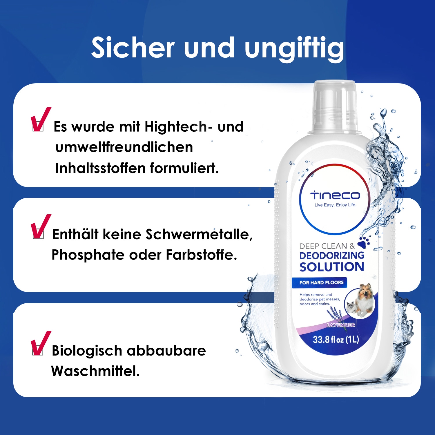Tineco Fussbodenreiniger »PET Hartboden Reinigungsflüssigkeit Lavendel 1 Liter«, (1 St.)