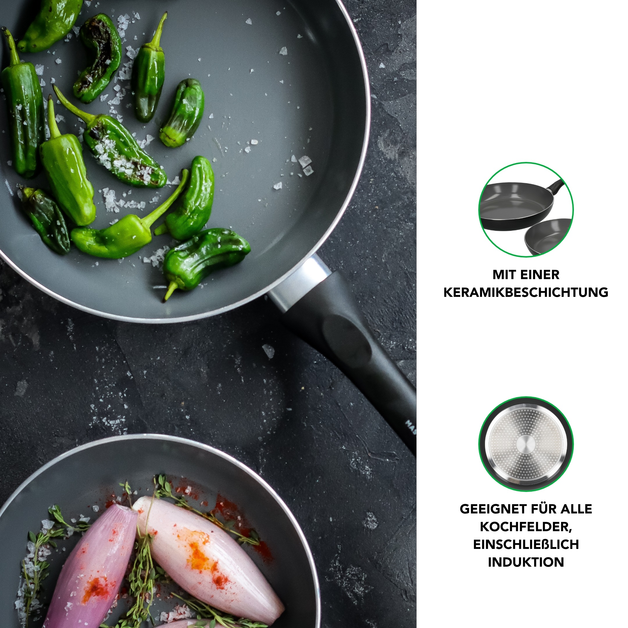 Master Class Pfannen-Set »MasterClass Can-to-Pan Ceramic«, Aluminium, (Set, 2 tlg.), Induktion