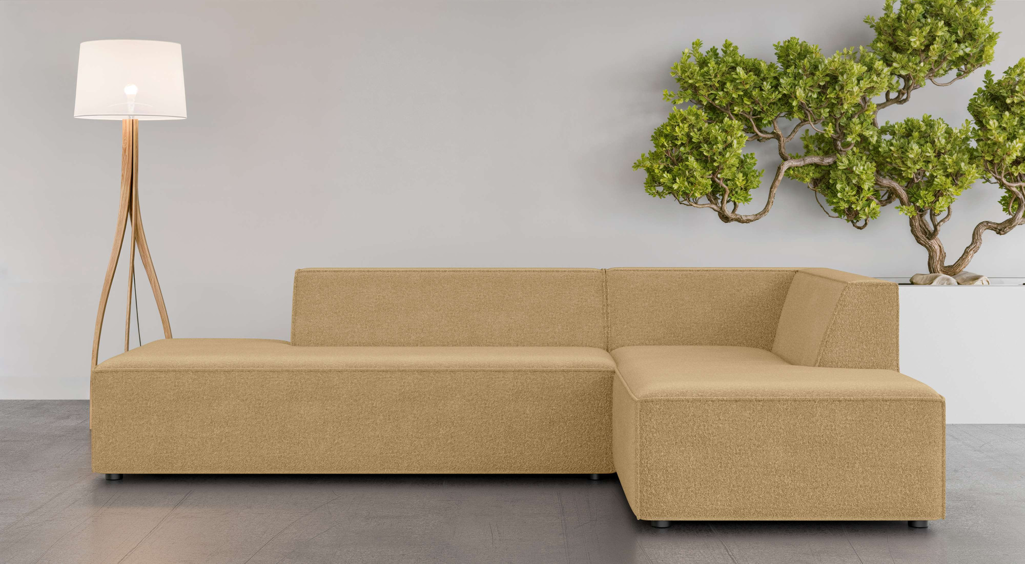 OTTO home Ecksofa "Ecksofa Cavan mit Ottomane links oder rechts bestellbar" L-Form mit Wellenunterfederung, Maße B/T/H: 270/180/72 cm