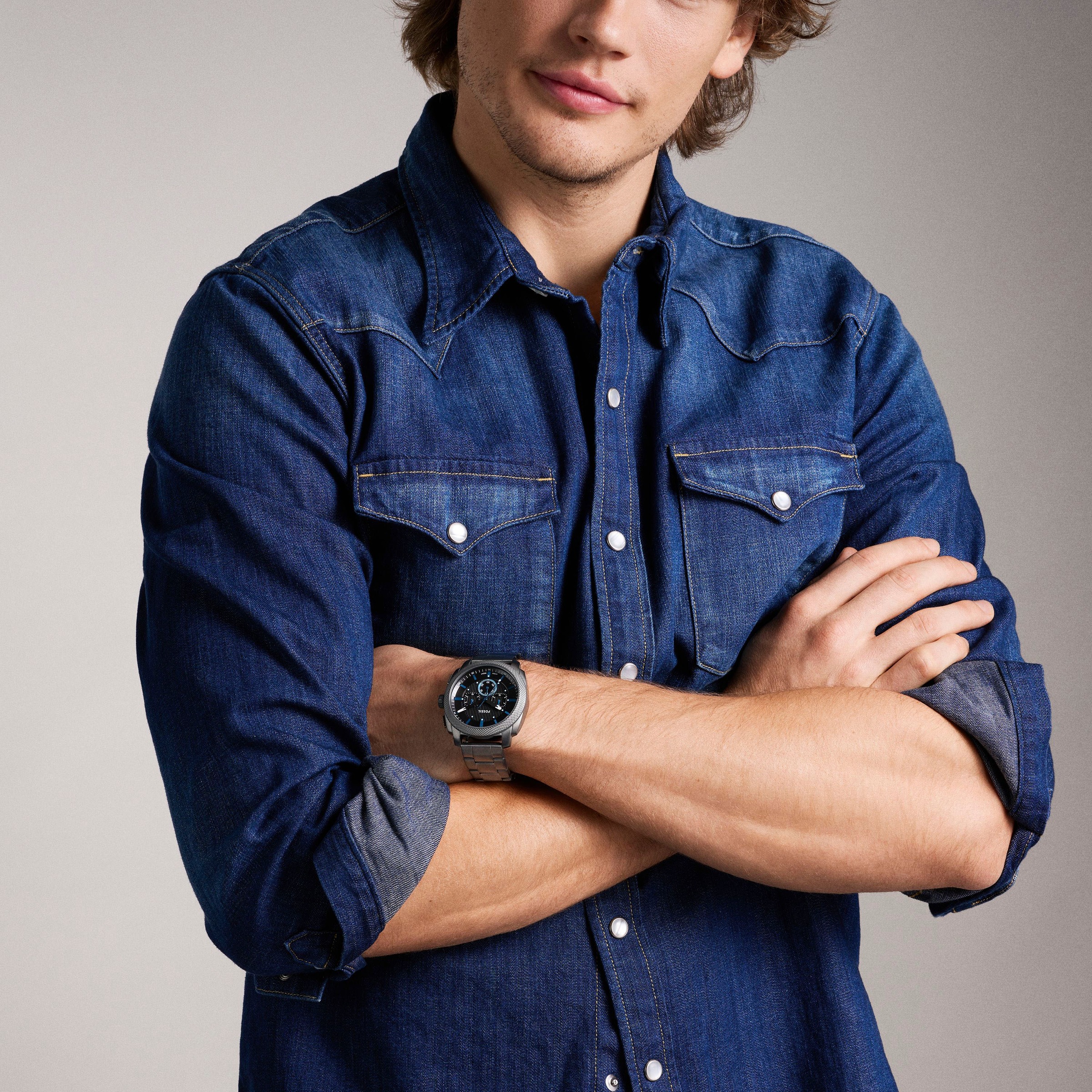 Fossil Chronograph »MACHINE (NEW GENERATION)«, Quarzuhr, Armbanduhr, Herrenuhr, Edelstahlarmband, analog