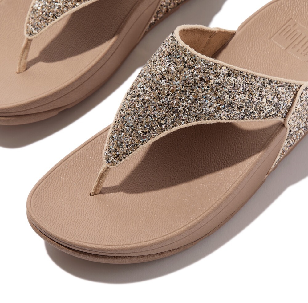 Fitflop Zehentrenner »LULU MULTI-TONAL GLITTER TOE«, Badeschuh, Slides, Sandale mit Glitter
