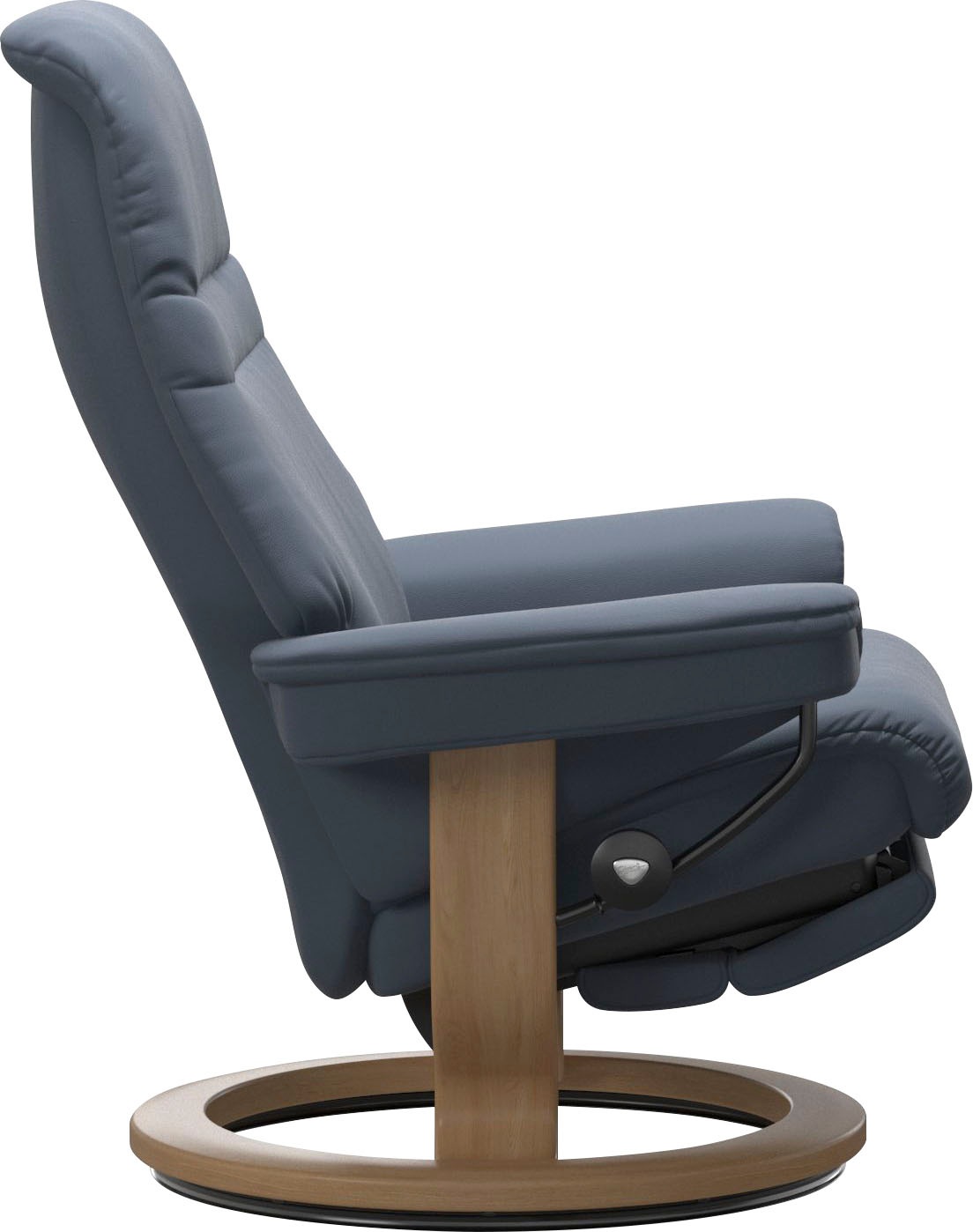 Stressless Sunrise Recliner Size M Sparrow Blue Paloma Leather Classic Base 8