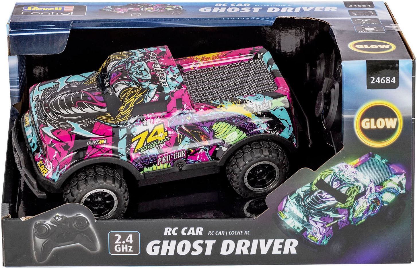 Revell® RC-Monstertruck »Revell® control, Ghost Driver, 2,4 GHZ, lila«, mit LED-Beleuchtung
