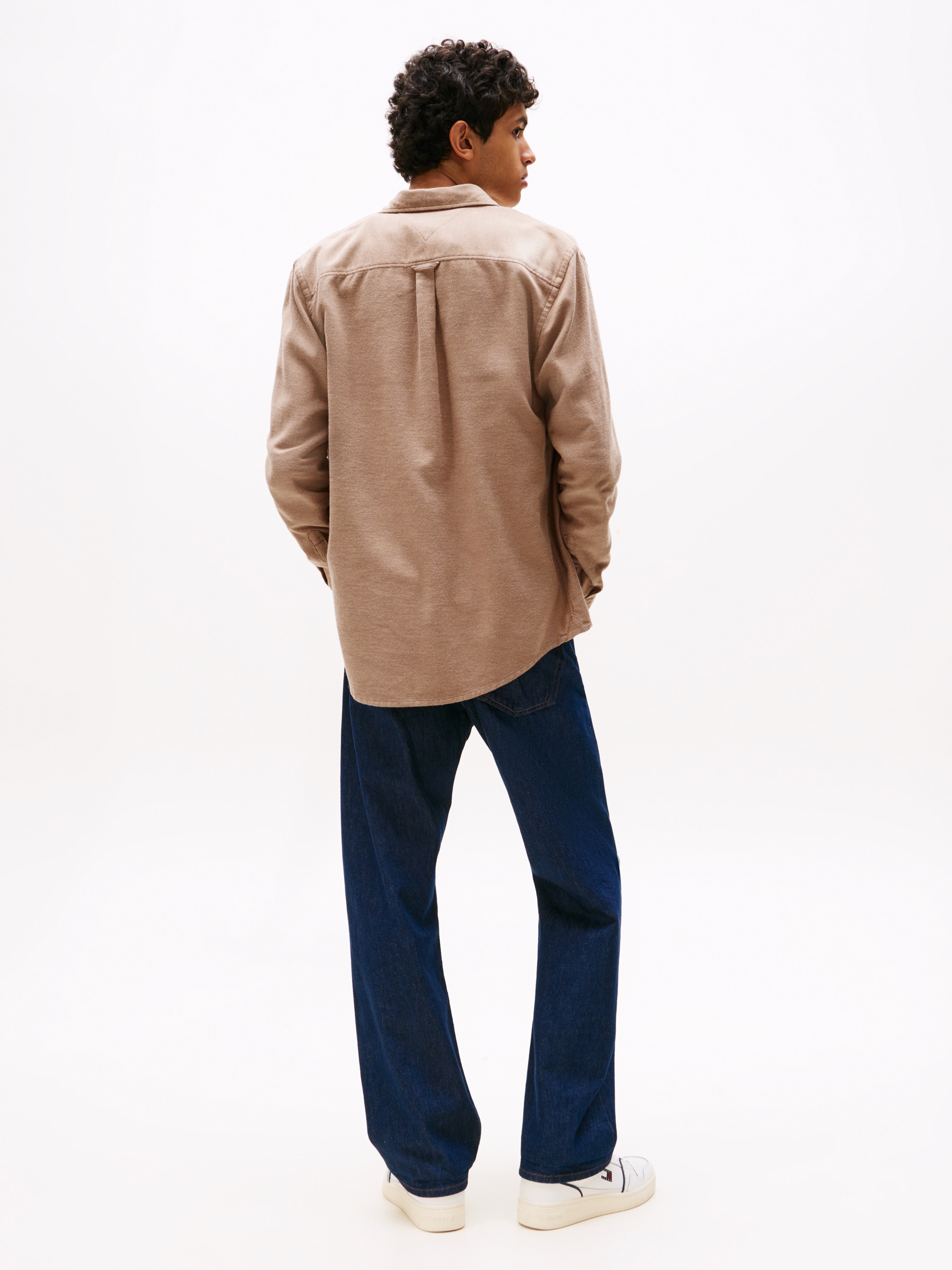 Tommy Jeans Flanellhemd »TJM FLANNEL«, regular fit, Langarmhemd, halbgespreizter Kragen