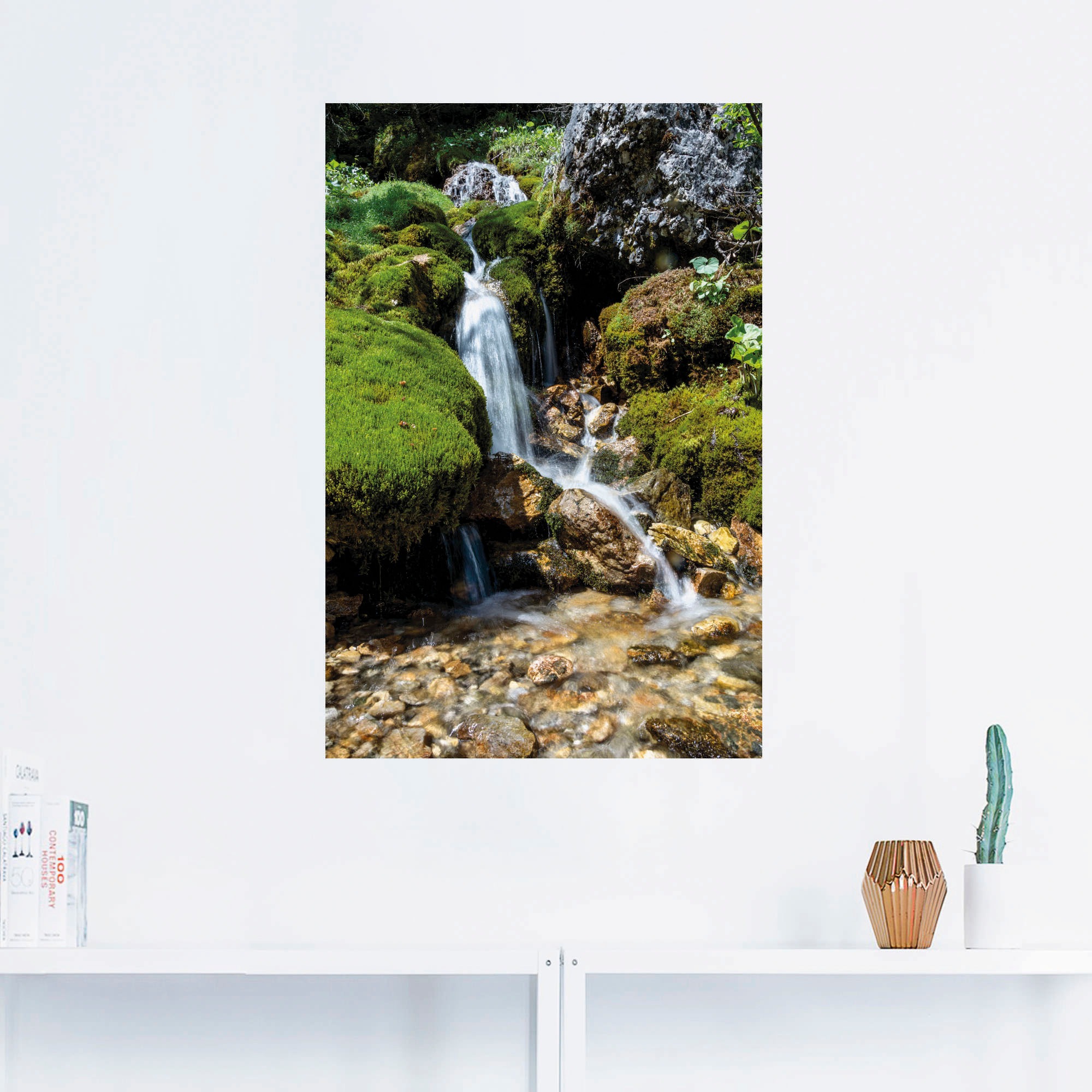 Artland Wandbild »Kleiner Wasserfall in (1 den BAUR Poster versch. kaufen Bergen«, als Wandaufkleber Leinwandbild, Gewässer, St.), oder | Alubild, in Größen