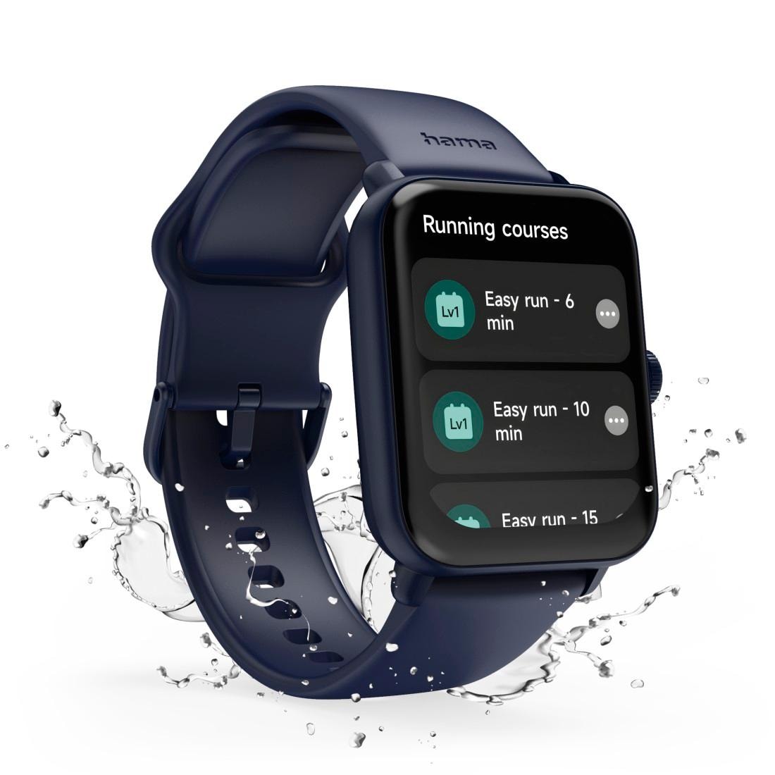 Hama Smartwatch »Smartwatch 1,65“ mit GPS (Fitness, Telefonfunktion, Puls, wasserdicht)«, (/ 1,65 Zoll),)