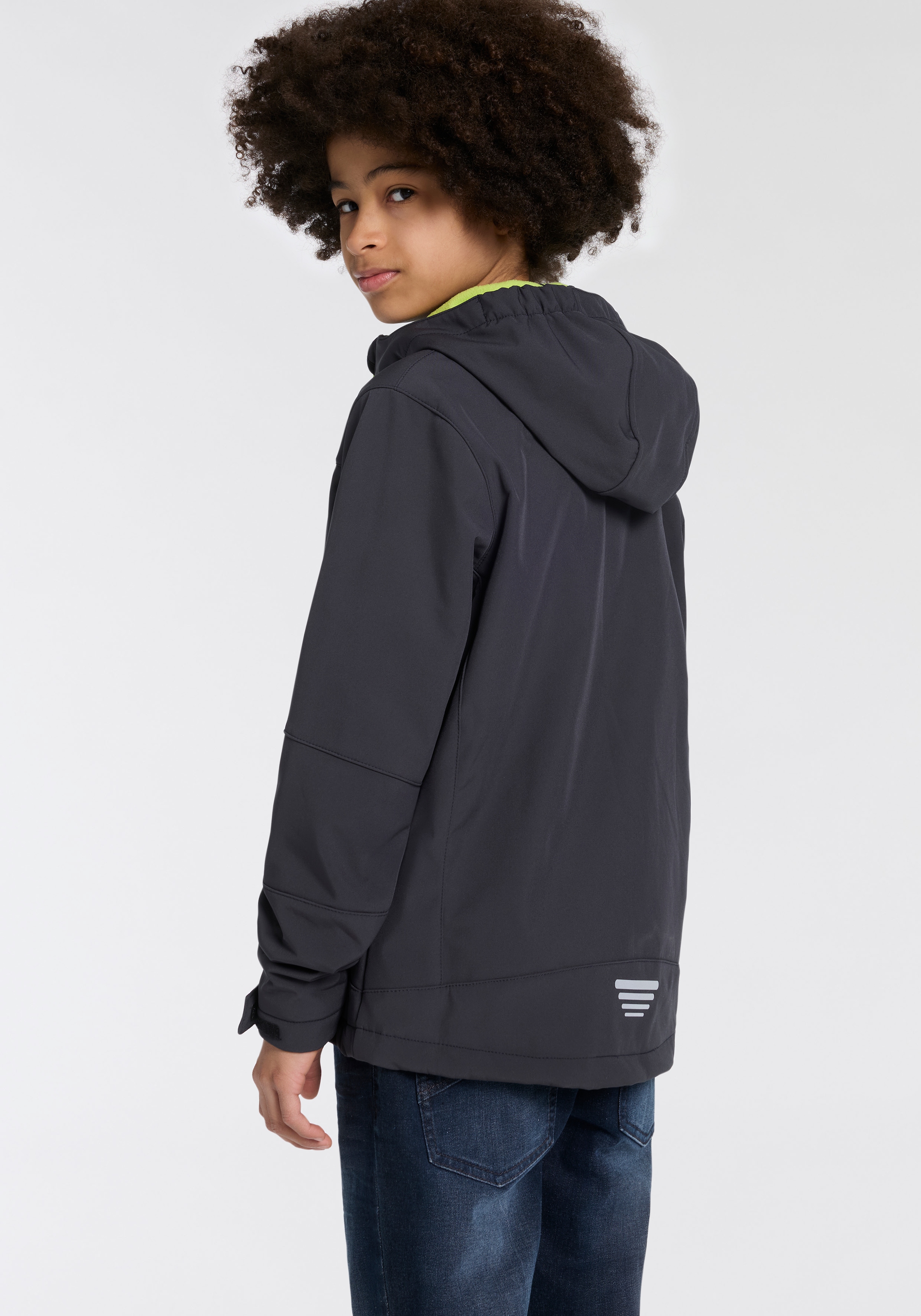 CMP Softshelljacke »KID SOFTSHELL JACKET FIX HOOD für Kinder«, (1 St.), mit Kapuze, Atmungsaktiv & Wärmeisolierend & Wasserabweisend & für Kinder