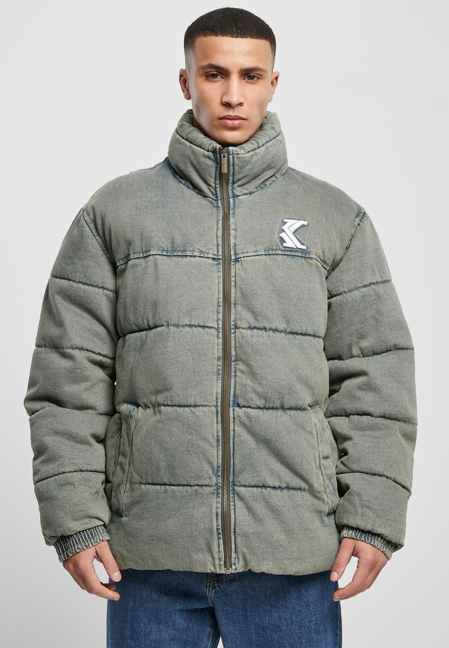 Karl Kani Winterjacke »Karl Kani Herren KM224-019-1 KK OG Denim Puffer Jacket«, (1 St.), ohne Kapuze