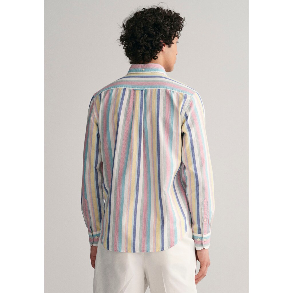 Gant Streifenhemd »Regular Fit Oxford Hemd strukturiert langlebig dicker gestreift«