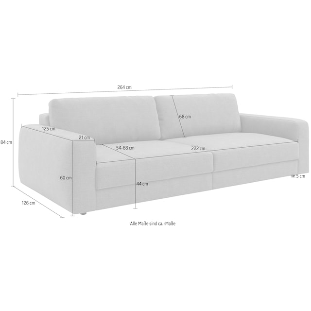 TRENDMANUFAKTUR Big-Sofa »Bourbon«, (2 St.), extra tiefe Sitzfläche, wahlweise  mit Sitztiefenverstellung bestellbar kaufen | BAUR