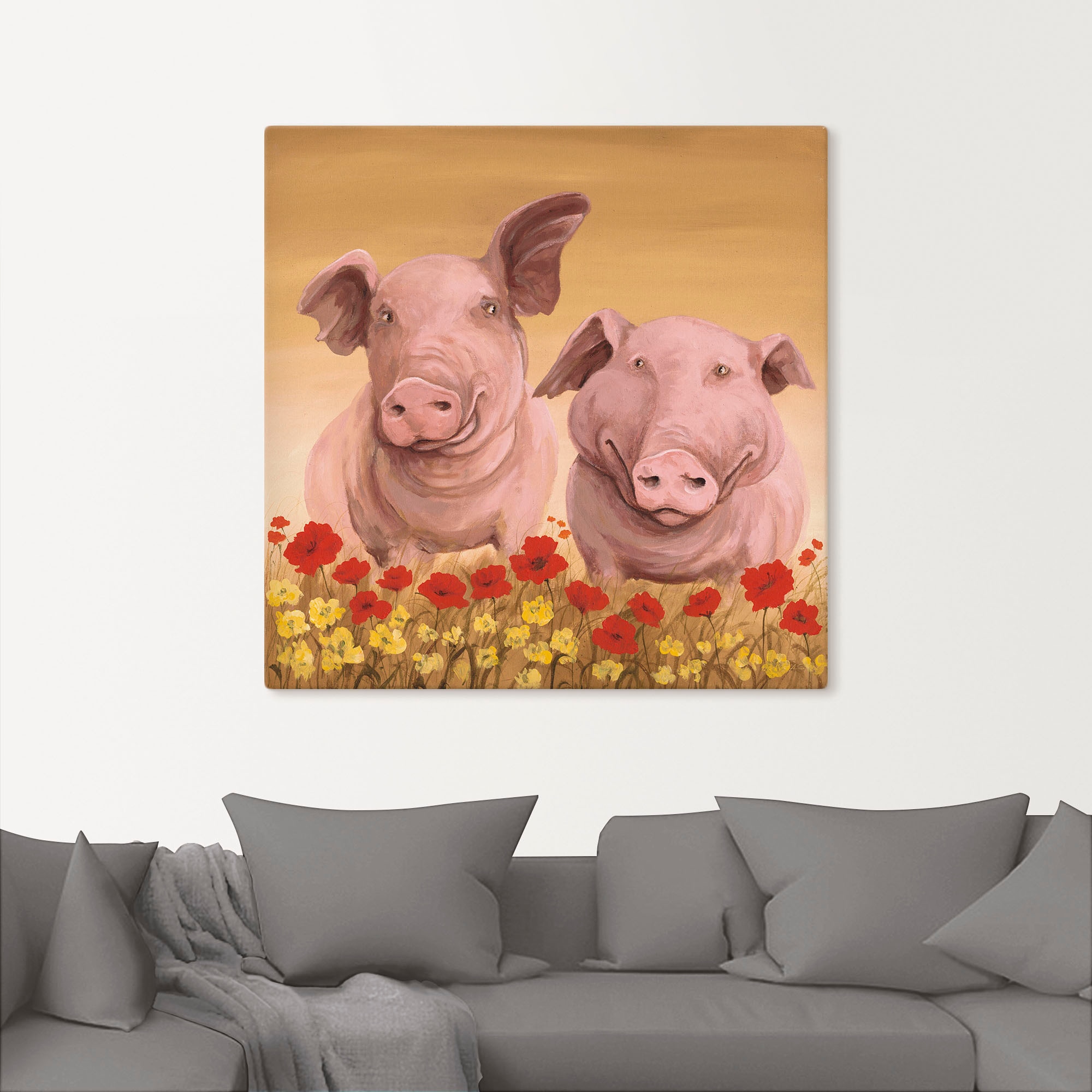 Artland Leinwandbild "Schweine", Haustiere, (1 St.), auf Keilrahmen gespann günstig online kaufen