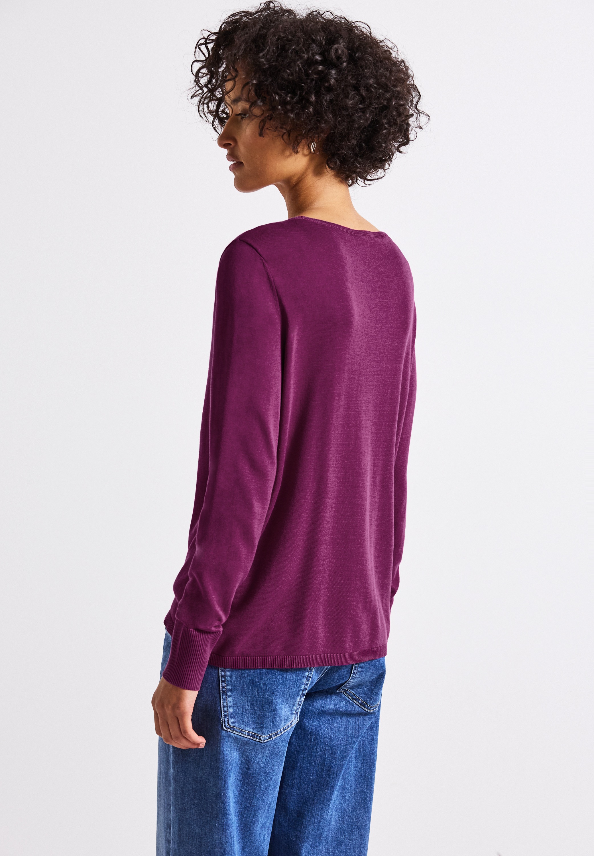 STREET ONE Strickpullover, aus elastischem Materialmix günstig online kaufen