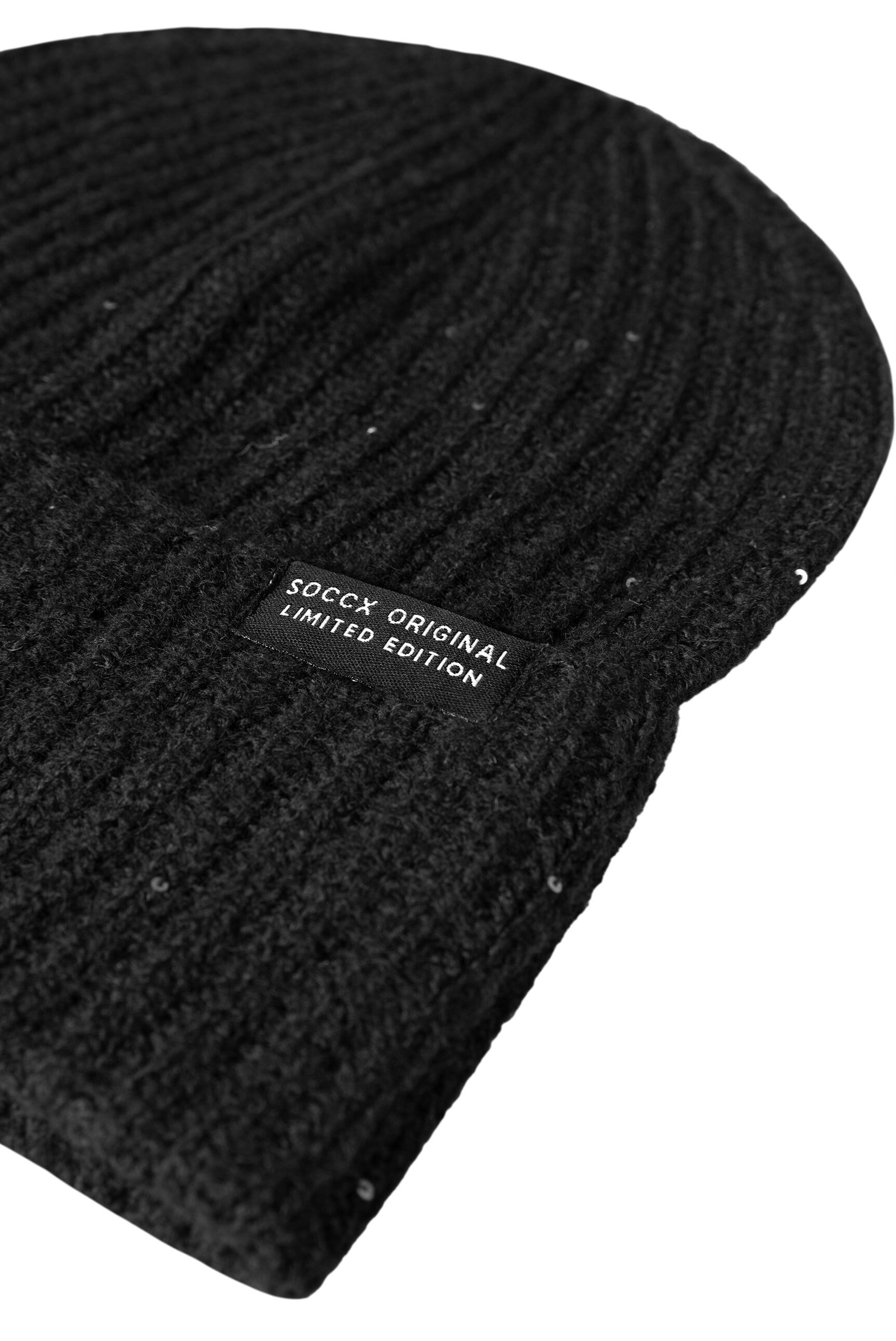 SOCCX Strickmütze mit Glitzerdetails