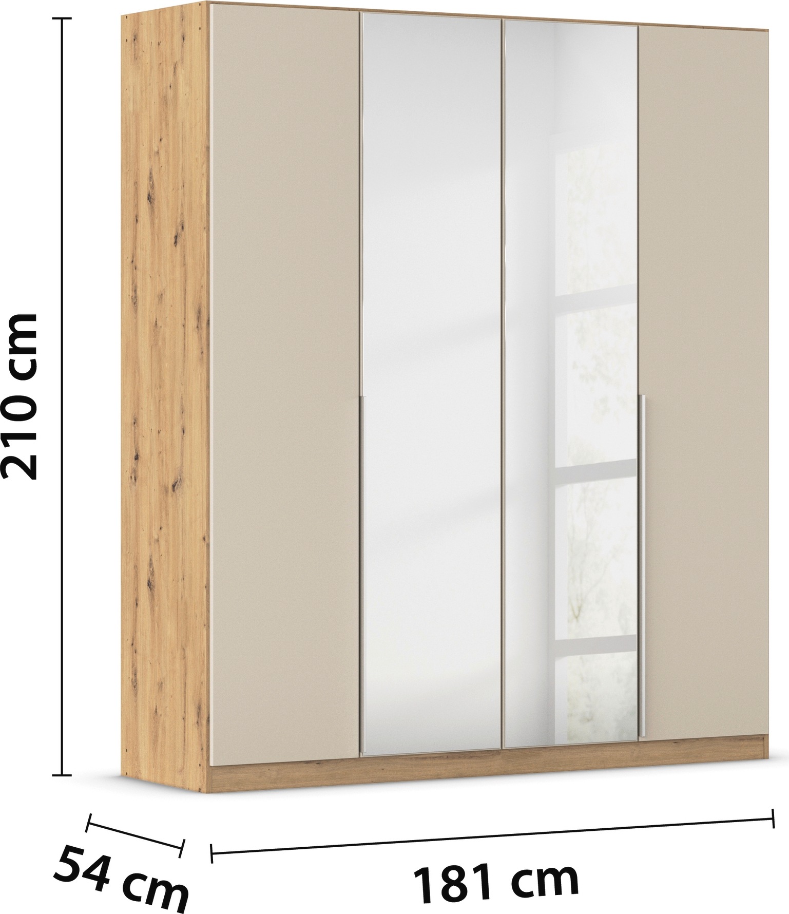 rauch Drehtürenschrank »Kleiderschrank Schrank Garderobe AGORDO mit Dekor- oder Hochglanzfront«, (in zwei Griff-Farben), durchdachte Innenausstattung, in 6 Breiten und 2 Höhen MADE IN GERMANY