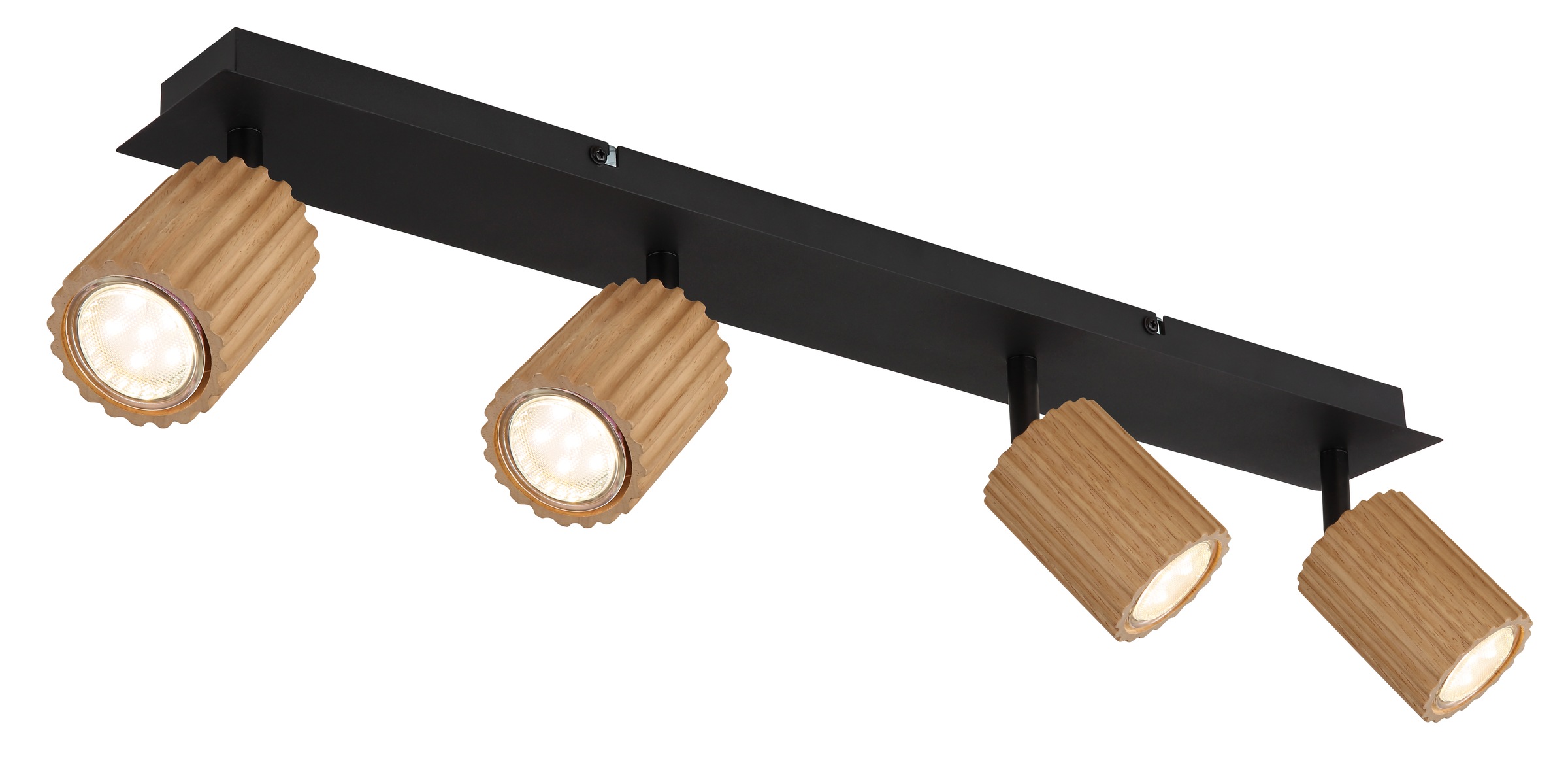 GLOBO LIGHTING Deckenstrahler »WENZEL«, Leuchtmittel GU10 | ohne Leuchtmittel, Deckenspot/Holz/Flur/Wohnzimmer/LxBxH: 650x80x130mm