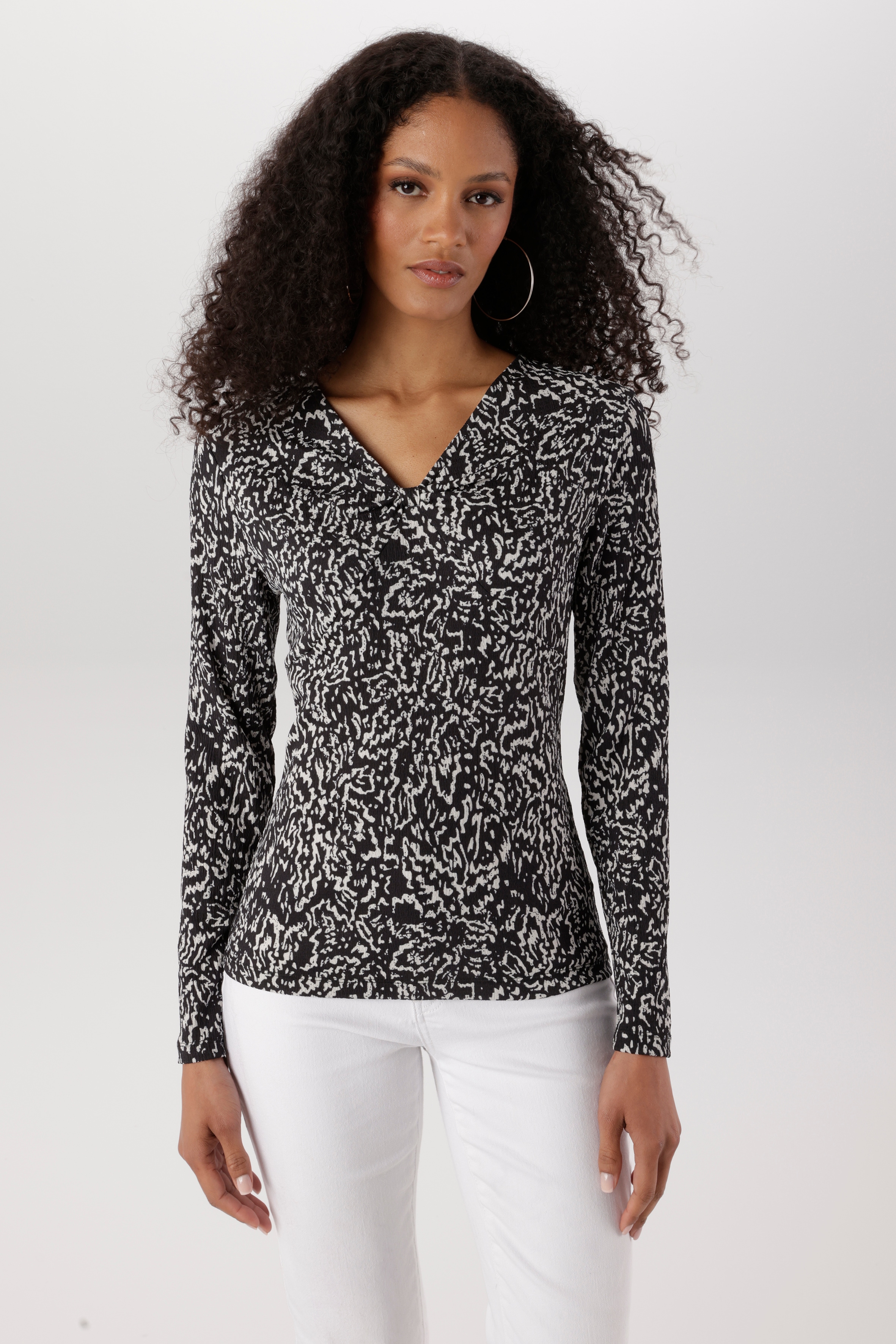 Aniston SELECTED Shirtbluse elastische Shirtware in leichter Crash-Optik - NEUE KOLLEKTION