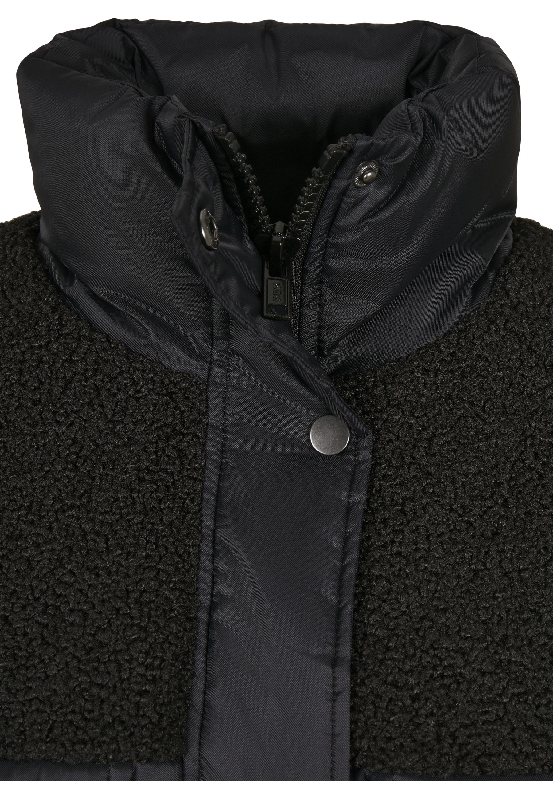 URBAN CLASSICS Winterjacke »Urban Classics Damen Ladies Sherpa Mix Puffer Jacket« 1 Stk. tlg. ohne Kapuze