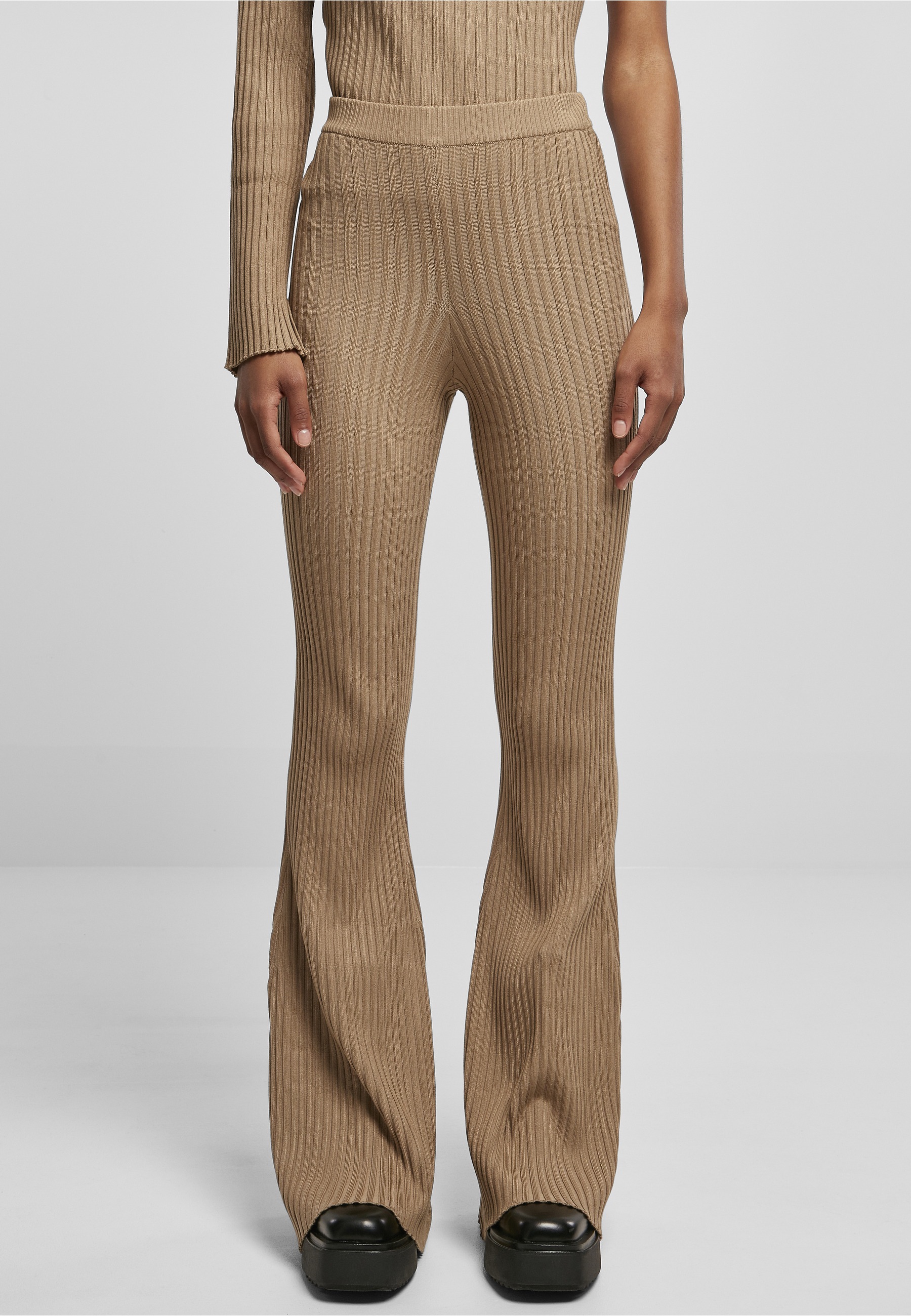 URBAN CLASSICS Leggings »Urban Classics Damen Ladies Flared Rib Knit Leggings«