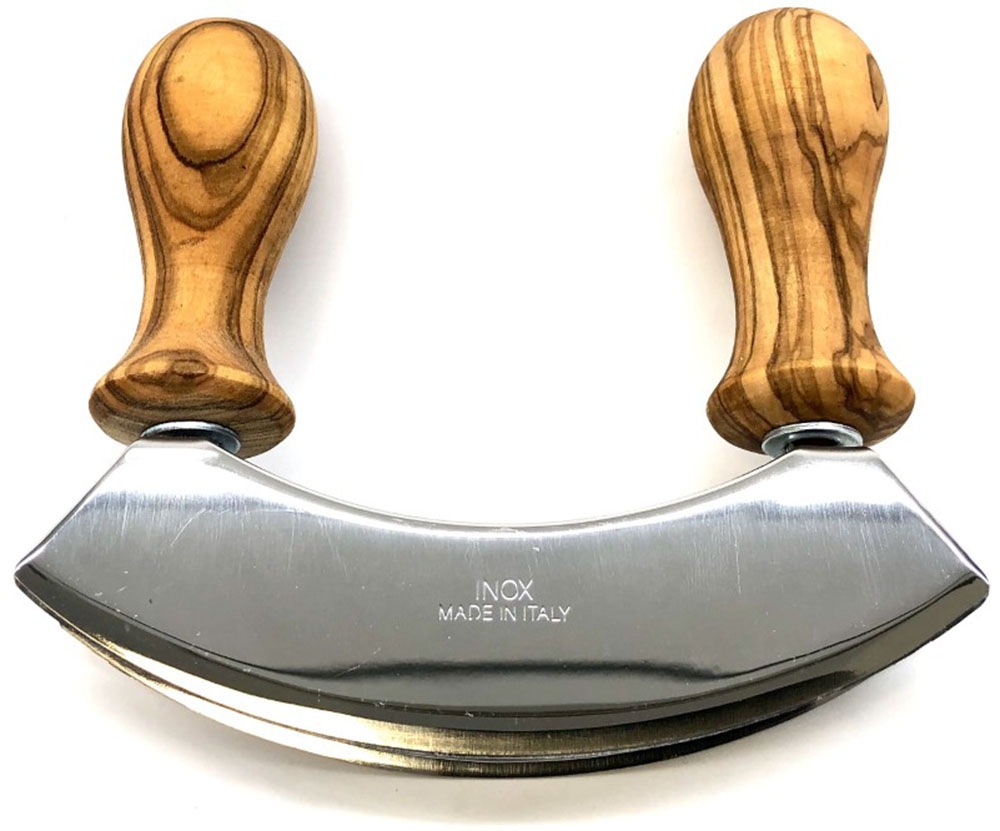 Olivenholz-erleben Wiegemesser "DESIGN mit gedrechselten Griffen aus Oliven günstig online kaufen