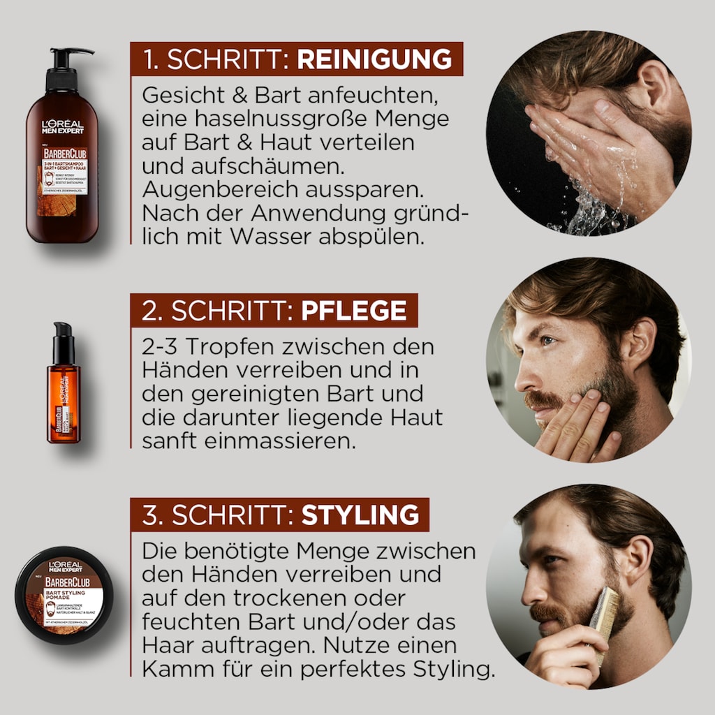 L'ORÉAL PARIS MEN EXPERT Bartpflege-Set »Barber Club Premium«, (5 tlg.)