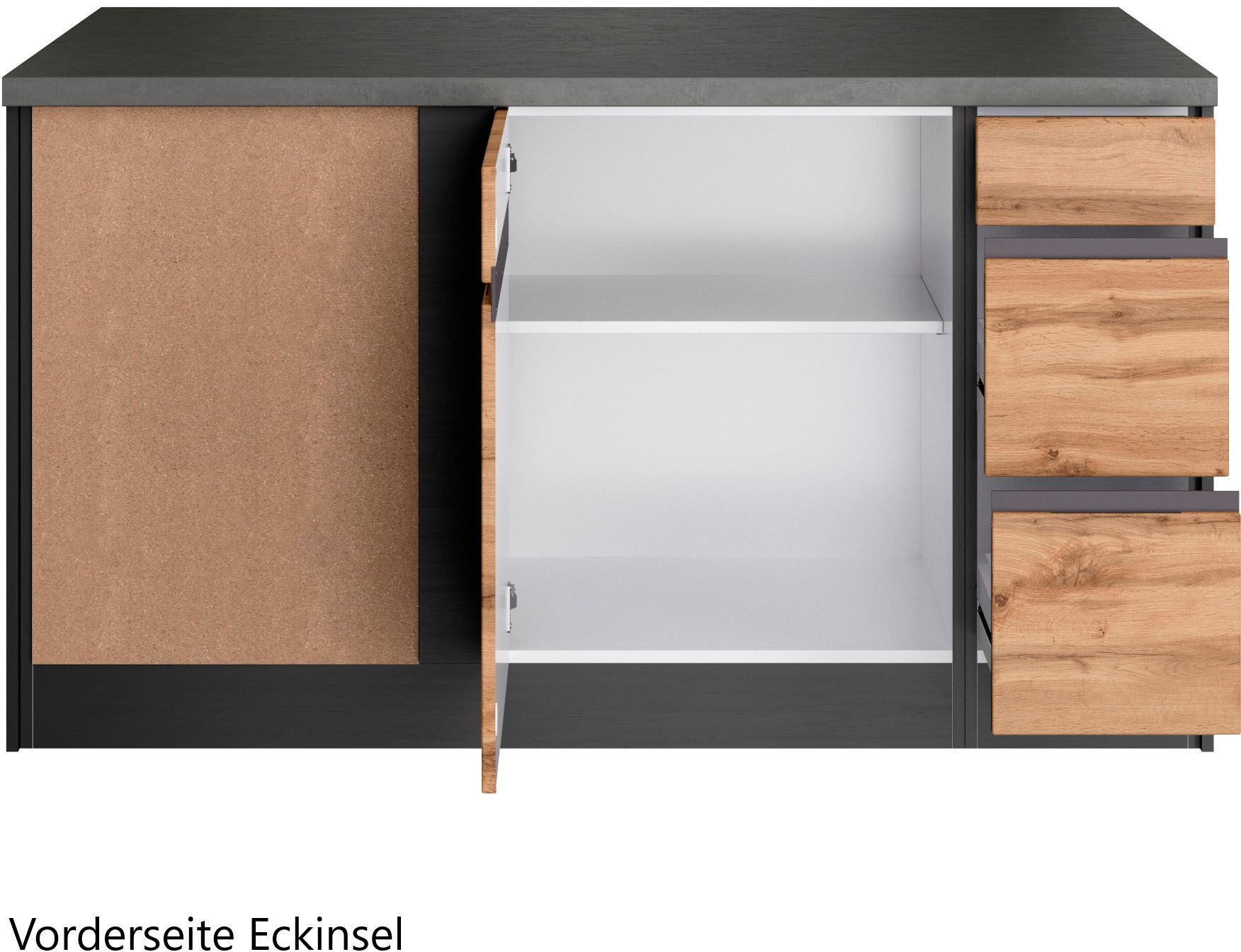 KOCHSTATION Winkelküche »KS-Riesa«, Stellbreite 490/153 cm, wahlweise mit Induktionskochfeld
