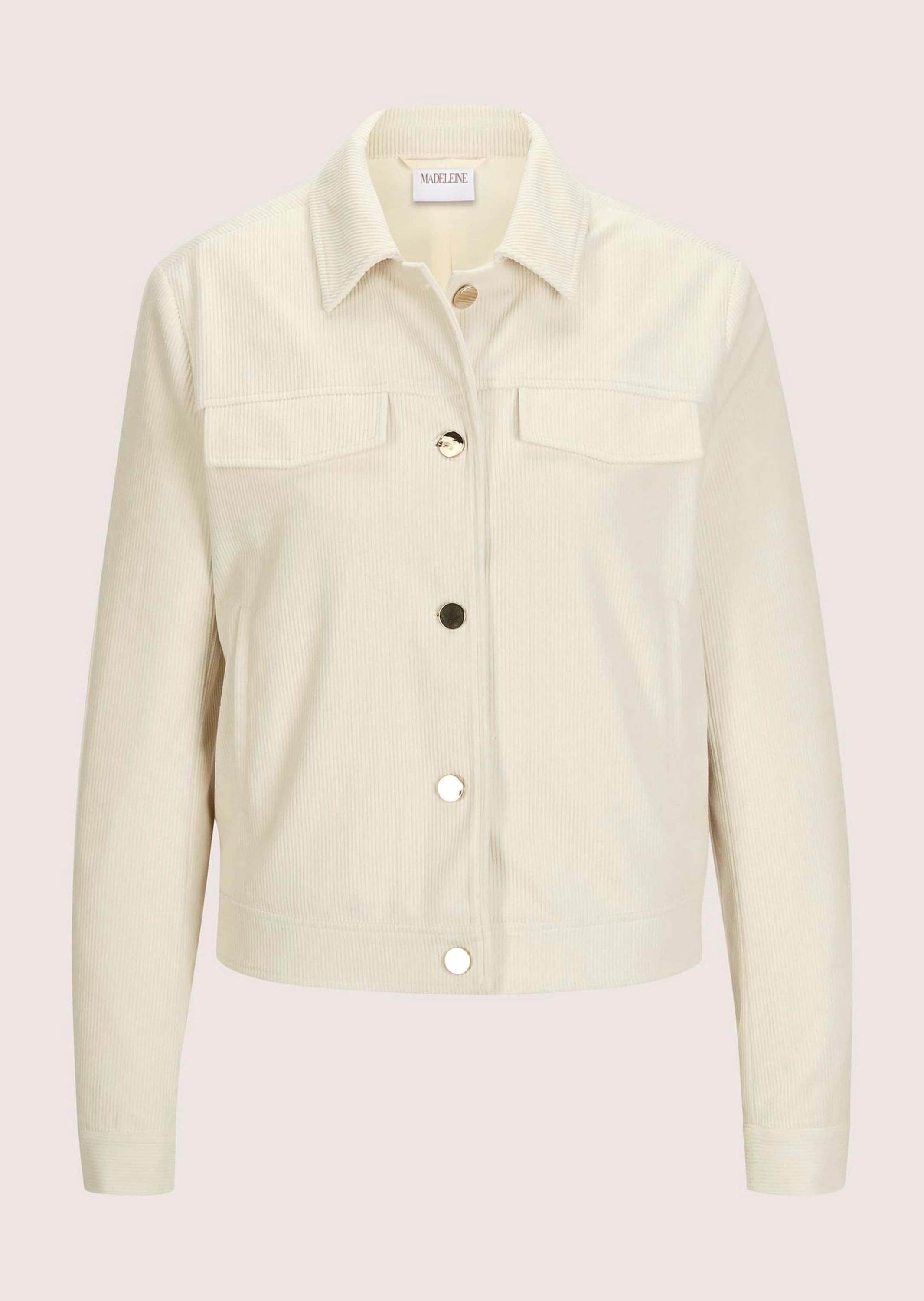 MADELEINE Strickfleecejacke "Cordjacke Kurzjacke mit Umlegekragen" günstig online kaufen