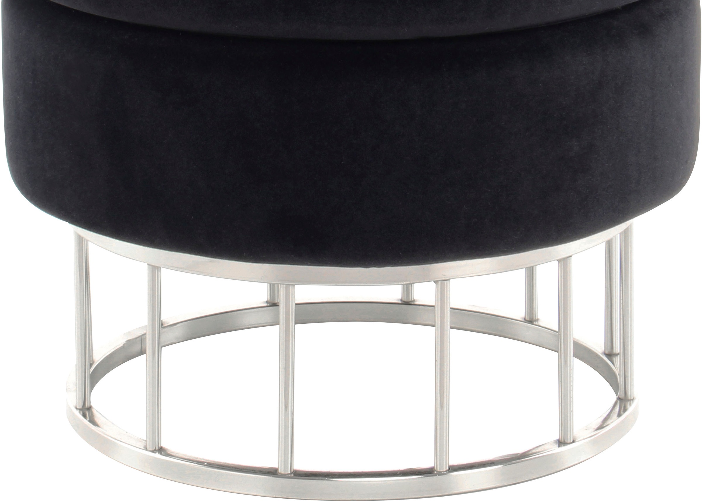 Kayoom Stauraumhocker »Hocker Zero 525, Sitzhocker mit Komfort,runde, moderne Form«, (1 St.), glamourös, elegant, mit Stauraum, Bezug aus samtweichem Stoff