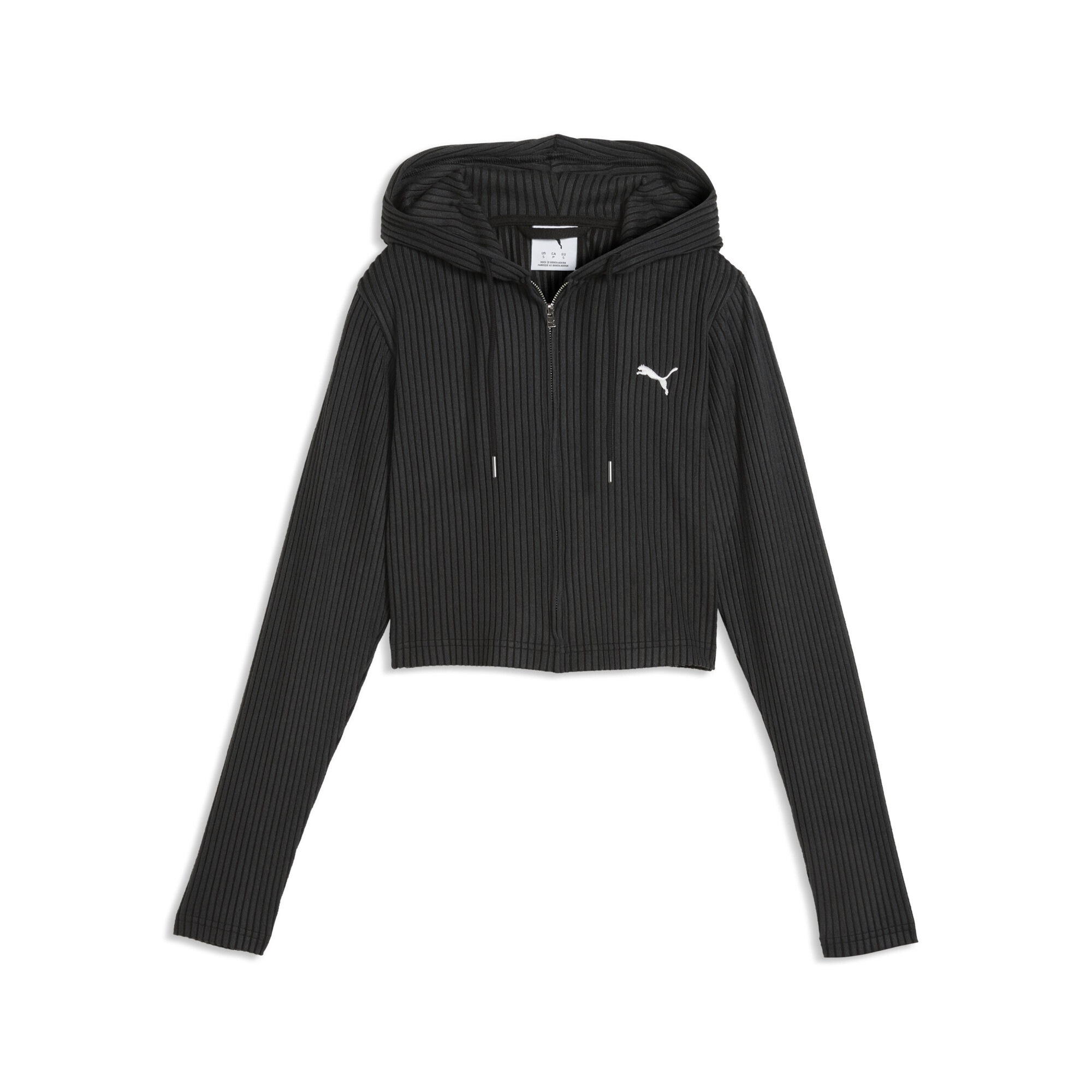 PUMA Hoodie "Essentials Slim Gerippte Kapuzenjacke Damen"