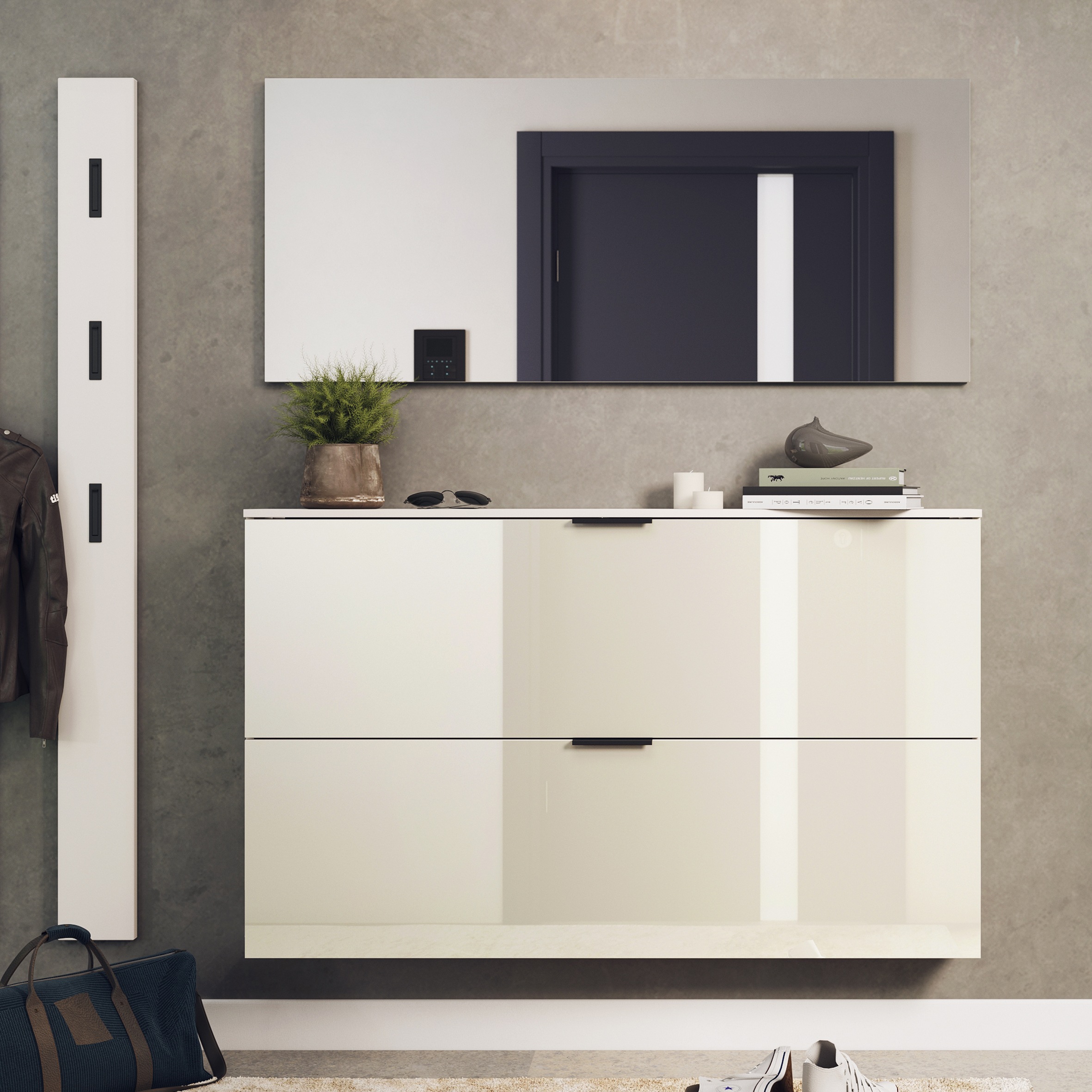 GERMANIA Garderoben-Set "Valega", (3 St.), inkl. Schuhschrank mit Glasfront günstig online kaufen