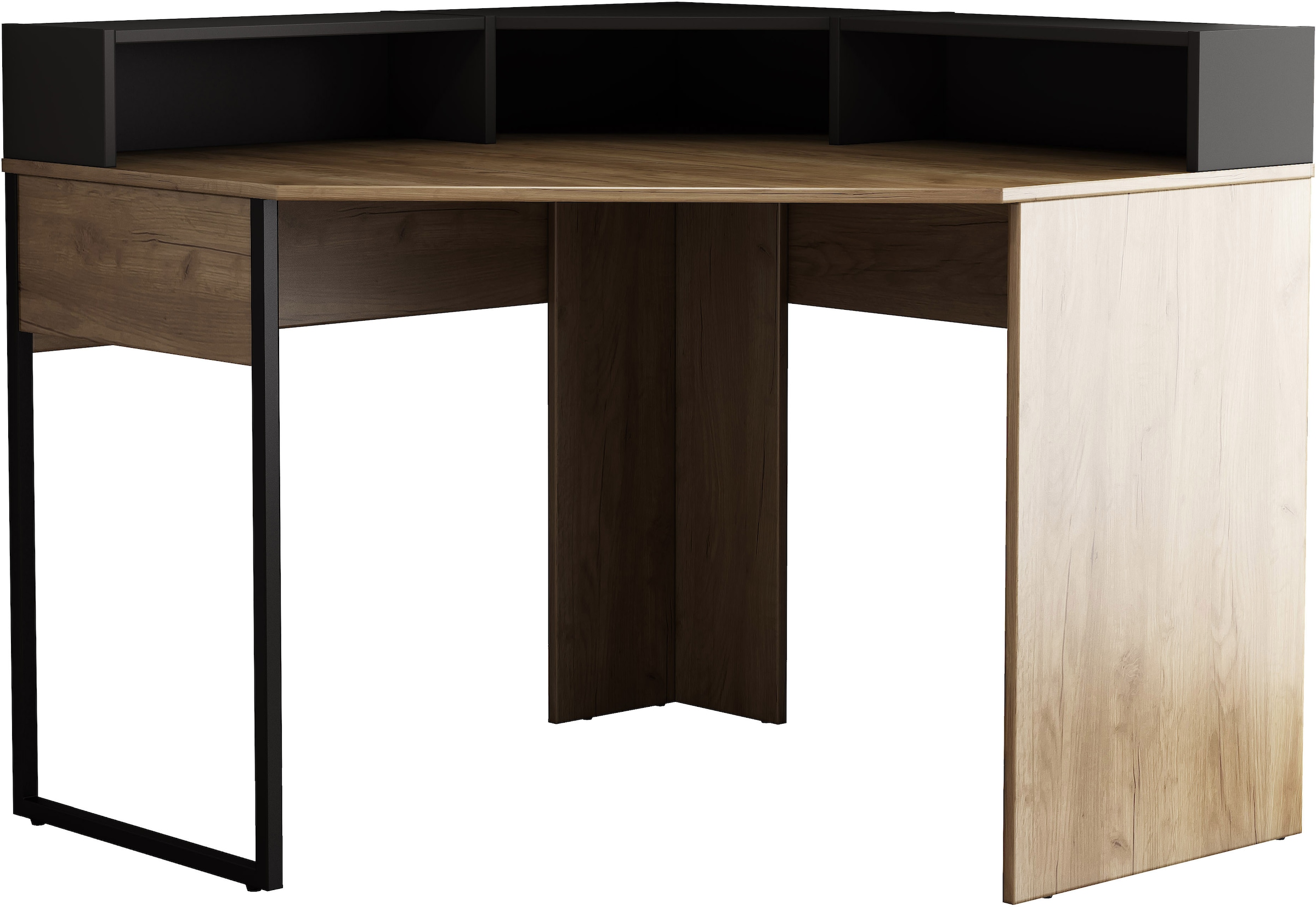 OTTO home Eckschreibtisch "Moid" mit Schreibtischaufsatz, modernes Design, B. 100 cm