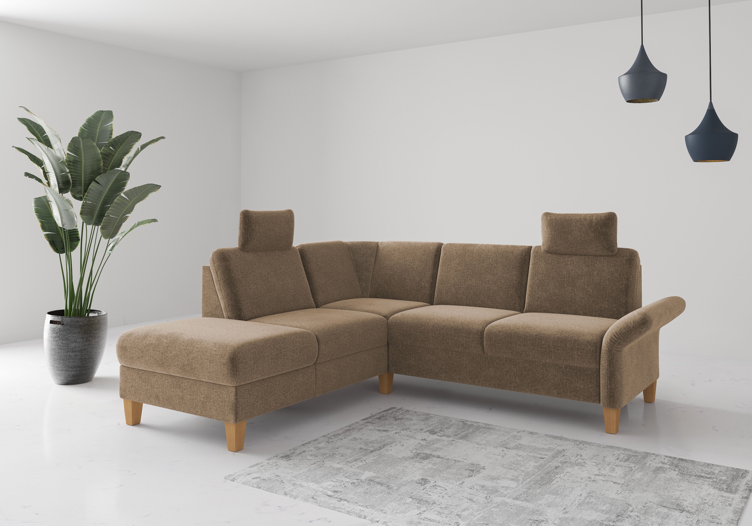 OTTO home Ecksofa "Rochelle, L-Form" wahlweise mit Armteilverstellung, Schlaffunktion und Bettkasten