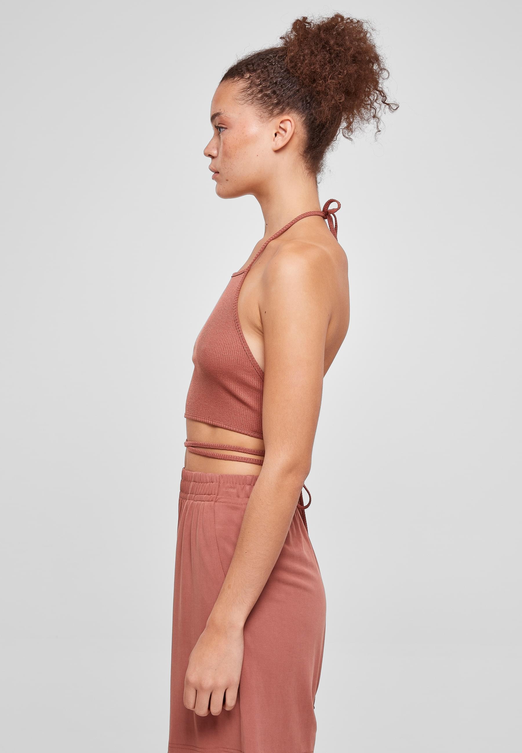 URBAN CLASSICS Muskelshirt »Urban Classics Damen Ladies Rib Trapeze Cropped Top«, (1 tlg.)