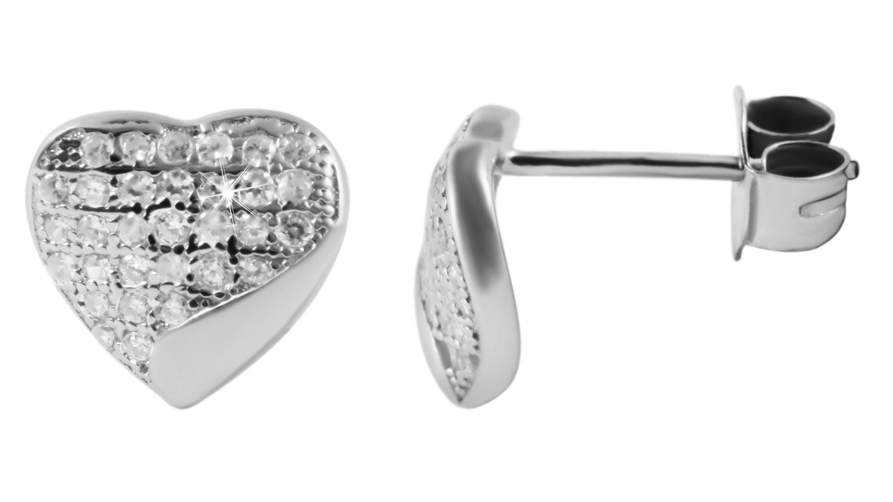 Adelia´s Paar Ohrhänger "Ohrringe – Ohrstecker aus 925 Silber mit Zirkonia" Ein Geschenk, das Freude macht