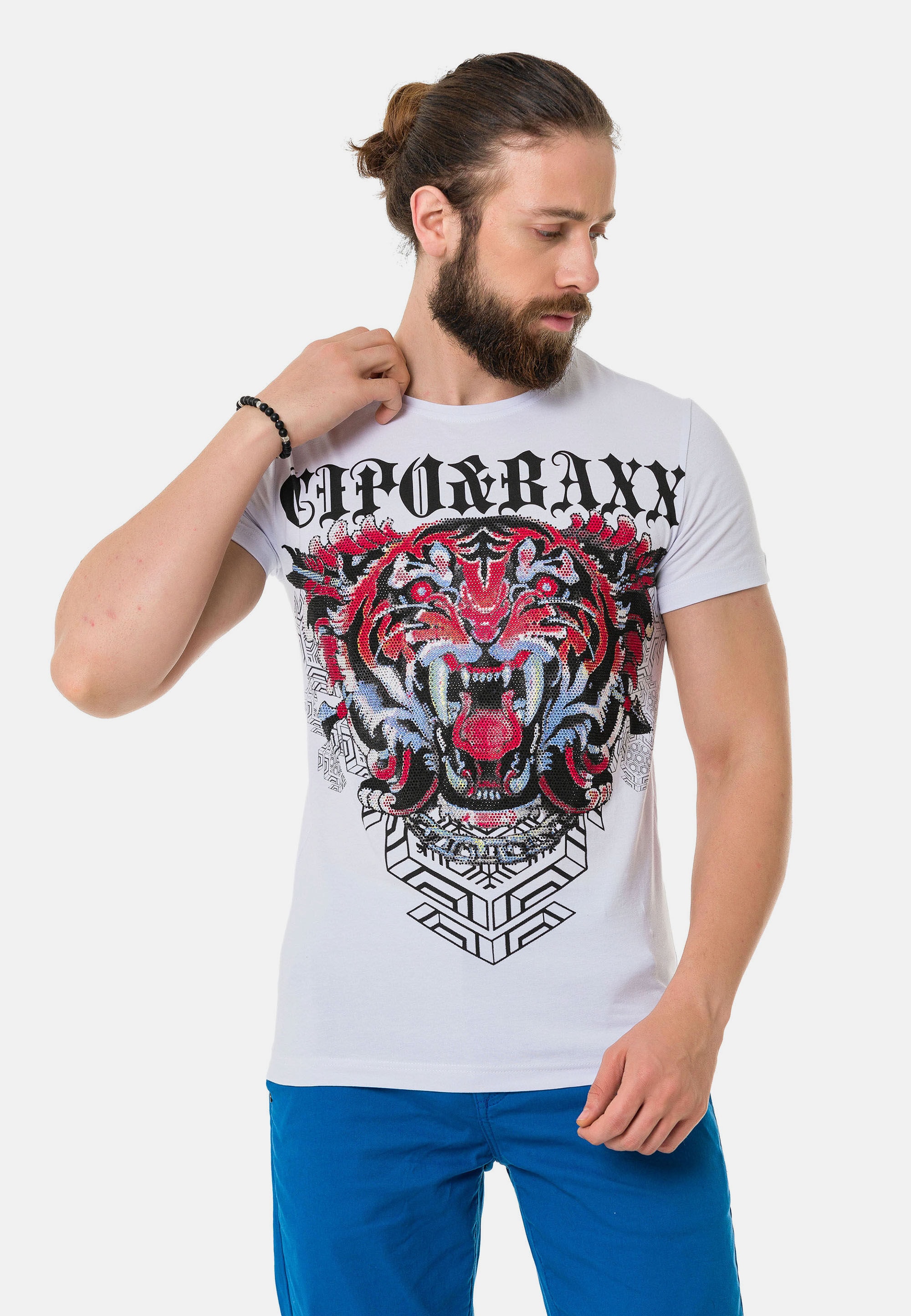 Cipo & Baxx T-Shirt »T-Shirt«, mit Löwen-Grafikdruck