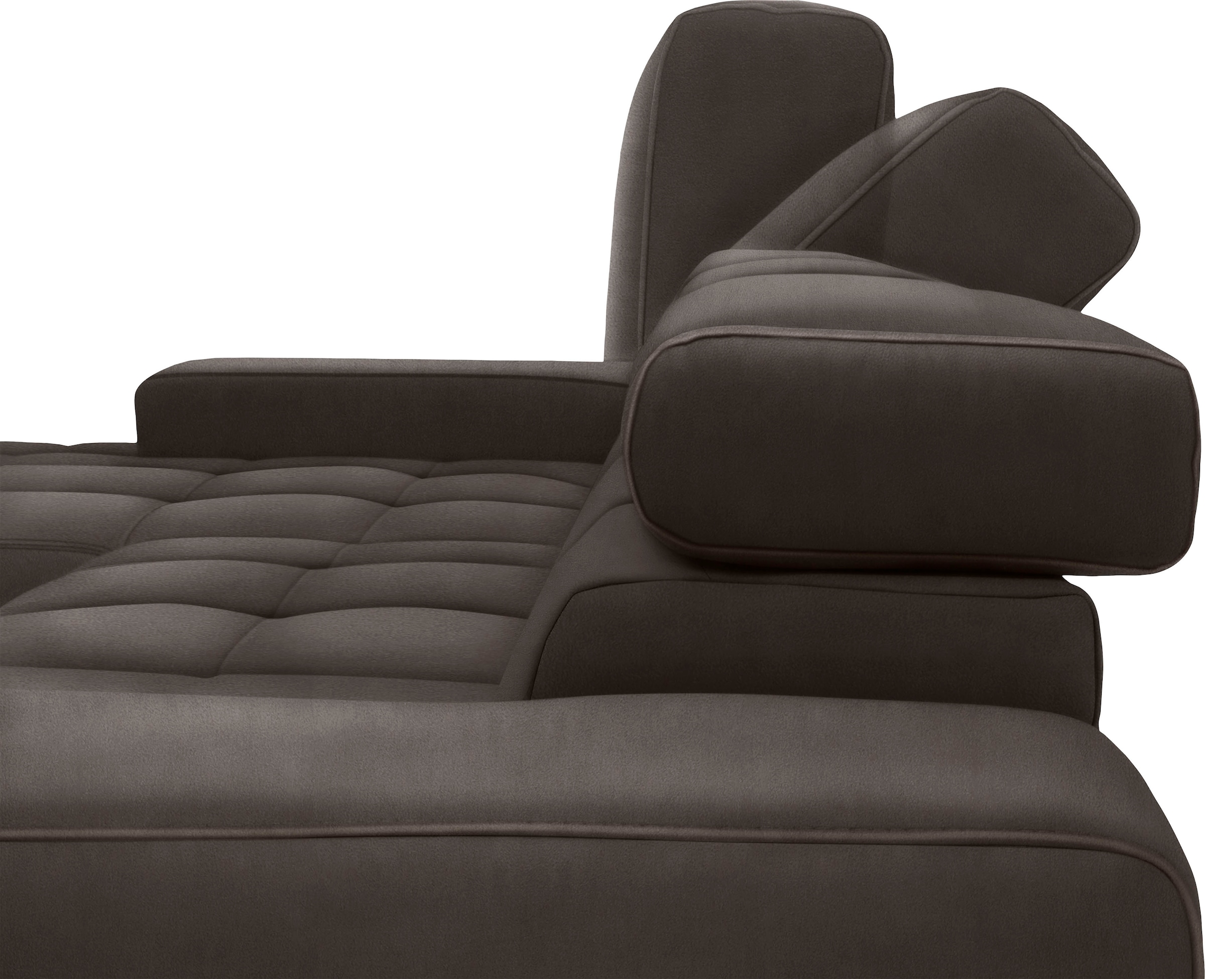 DOMO collection 2-Sitzer »Cunelli zeitlos und elegant, moderne Sitznähte als Designelement,«, wahlweise mit 6-fach verstellbaren Kopfteilen, fester Sitzkomfort