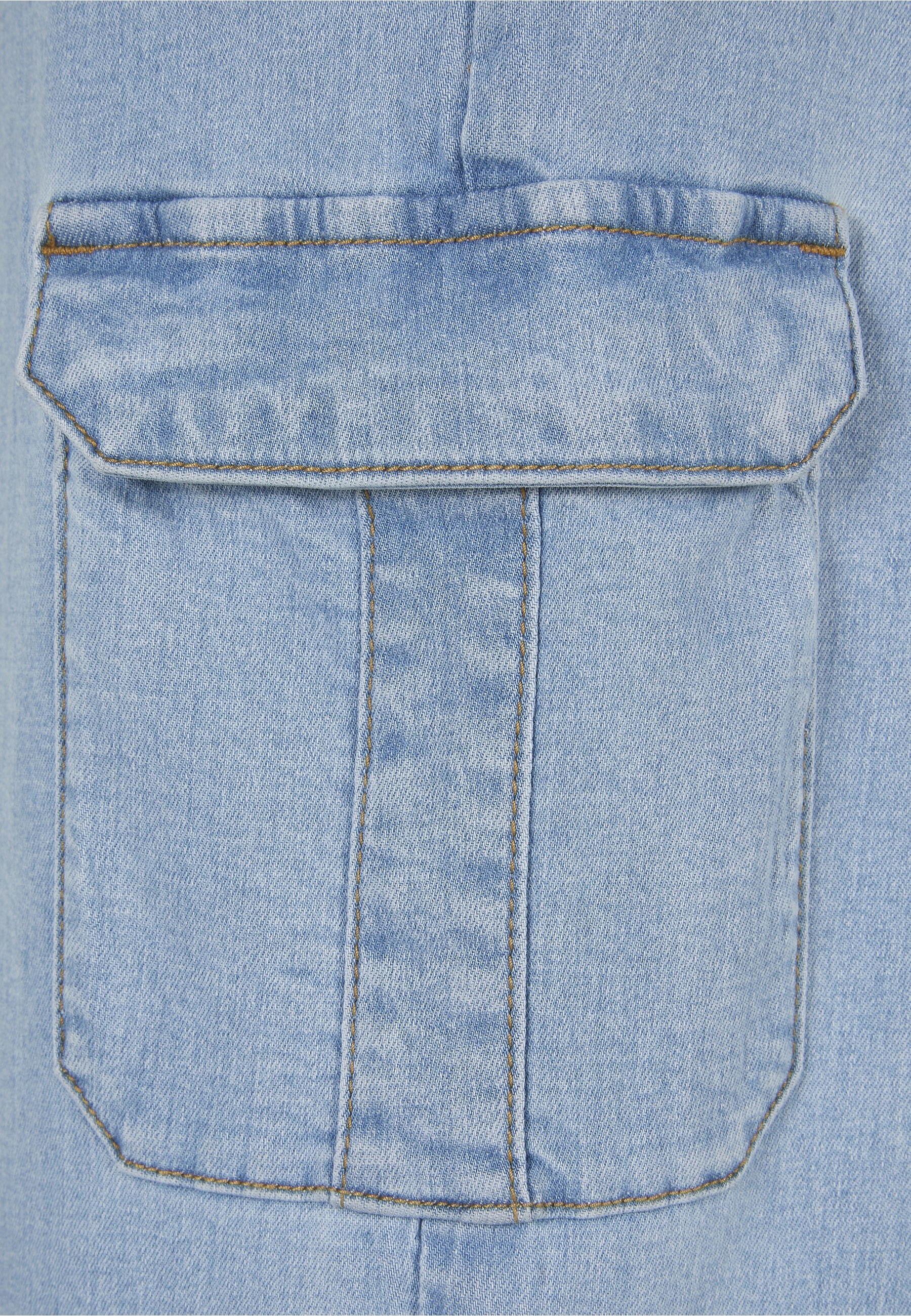 Urban Classics Pantalon Cargo Taille Haute Straight Denim Lighter Washed 33 Femme 3