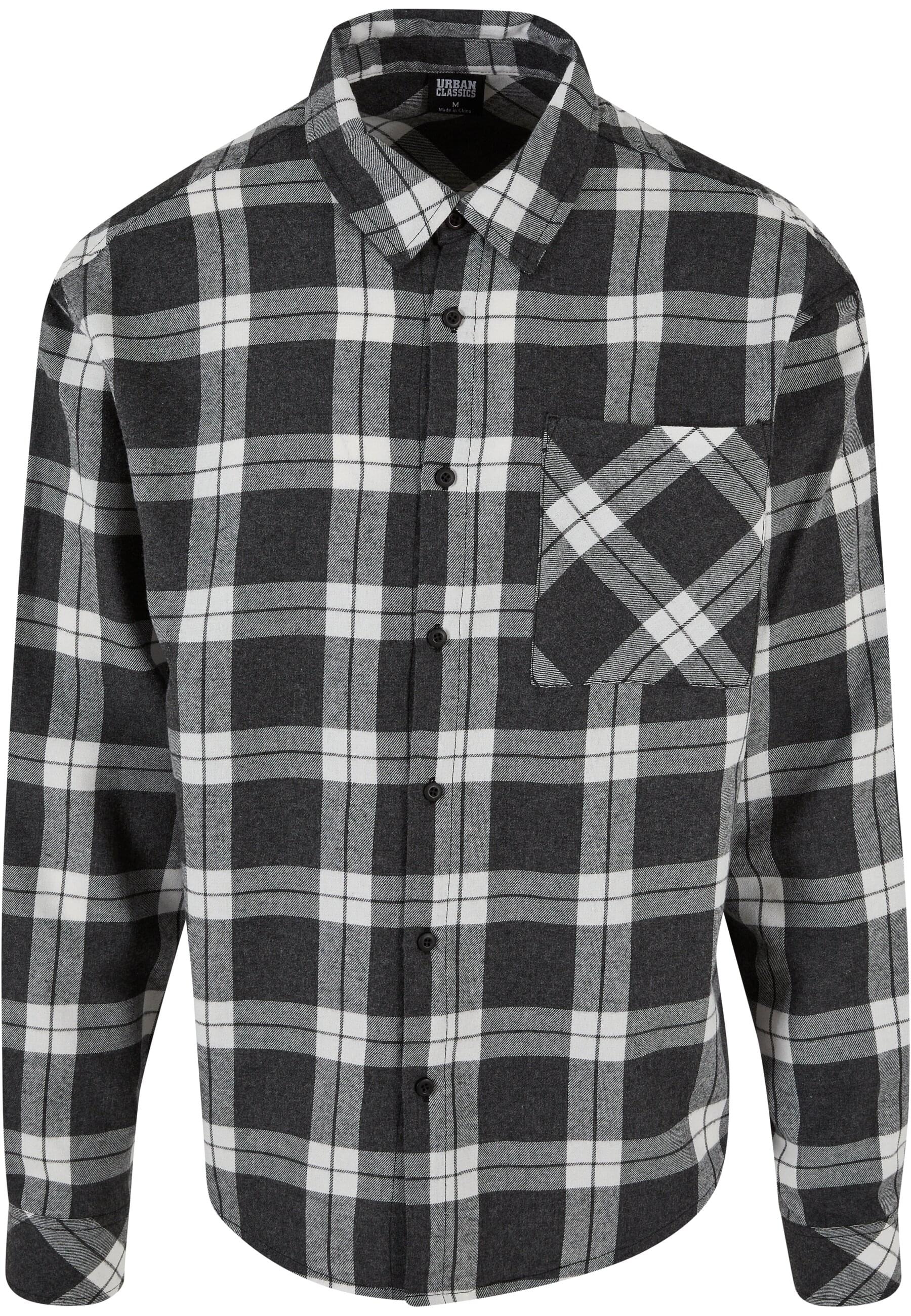 URBAN CLASSICS Langarm-Poloshirt "Urban Classics Herren Boxy Dark Checked S günstig online kaufen
