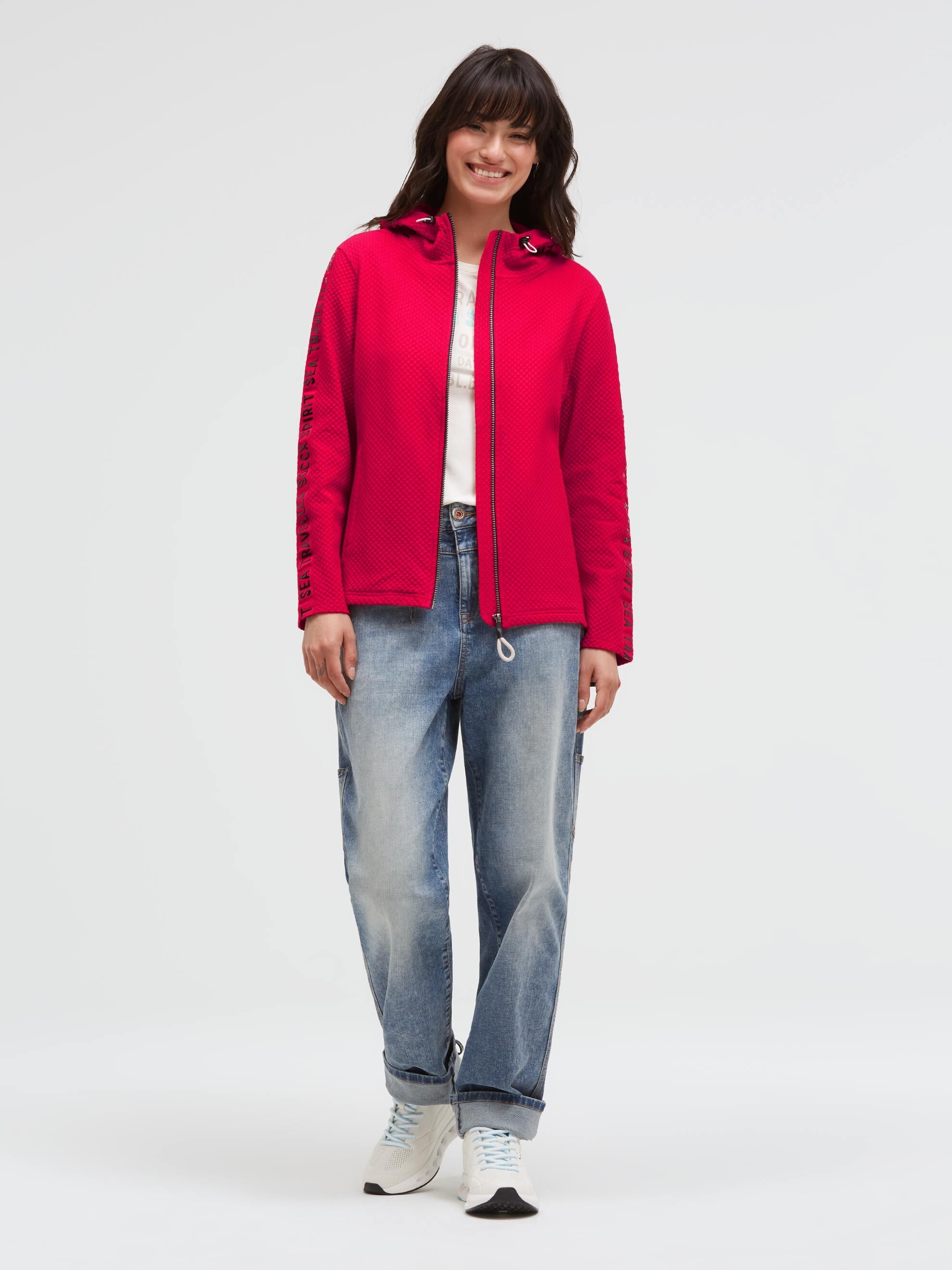 SOCCX Kapuzensweatjacke mit verstellbarer Kapuze