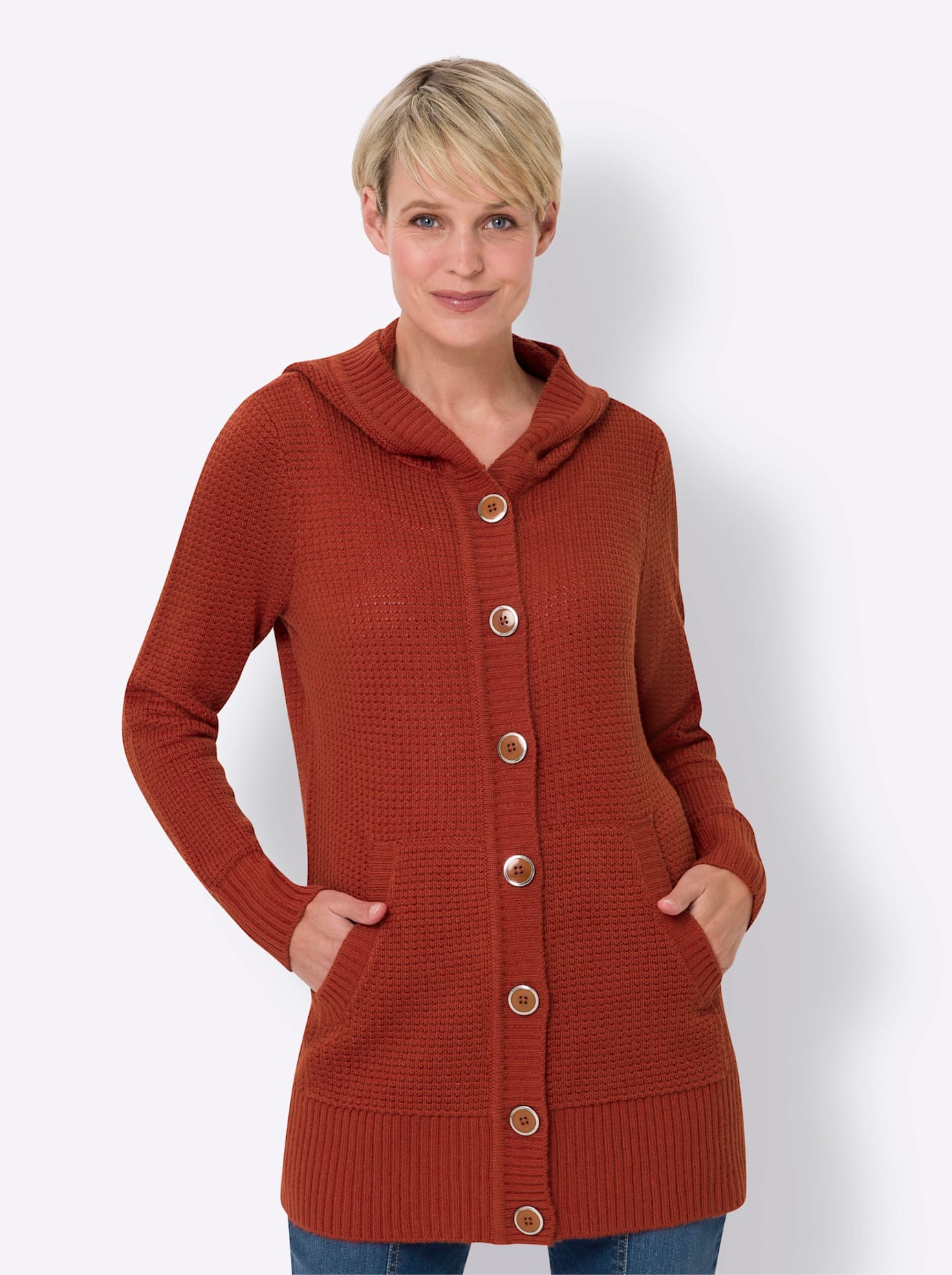 Kapuzenstrickjacke