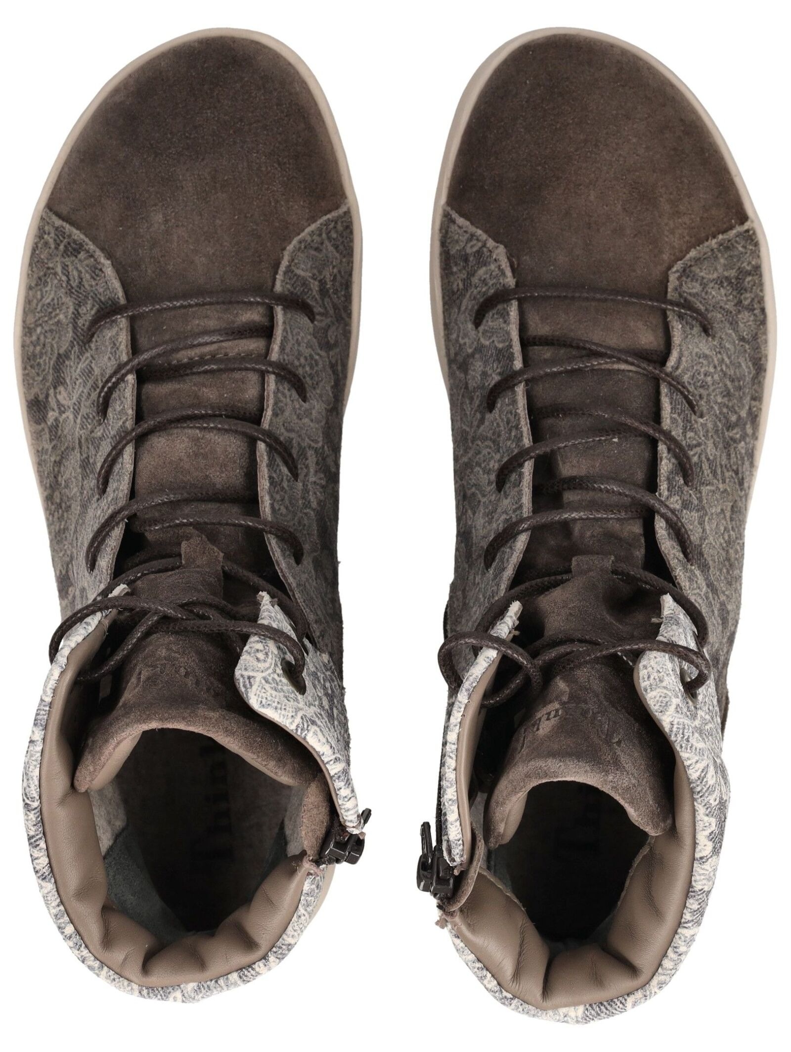 Think! Schnürstiefelette »Think! Stiefelette Veloursleder/Textil«