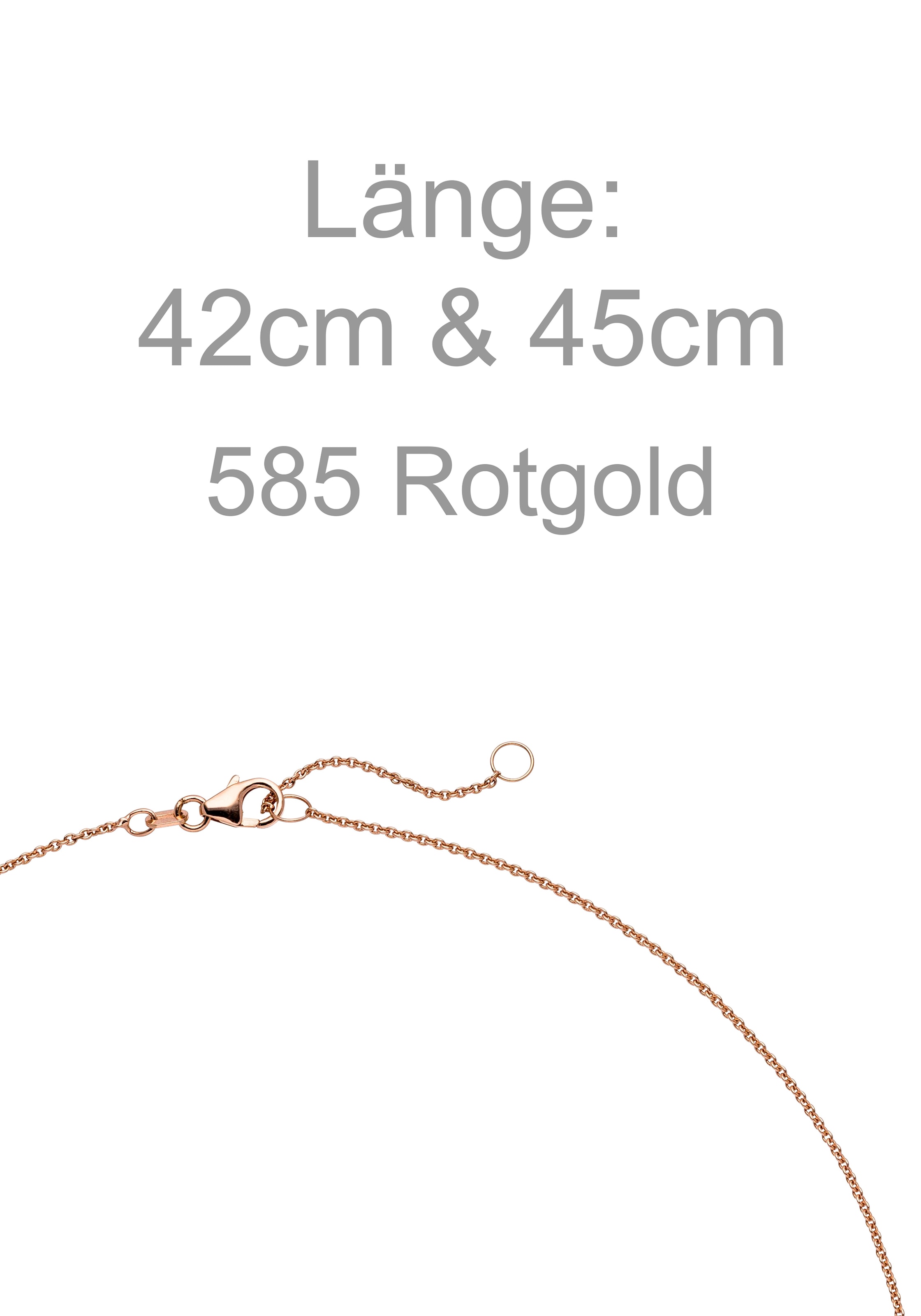 JOBO Kette mit Anhänger »Solitär Diamant Brillant 0,25 ct.« 14 Karat 585 Roségold 45 cm