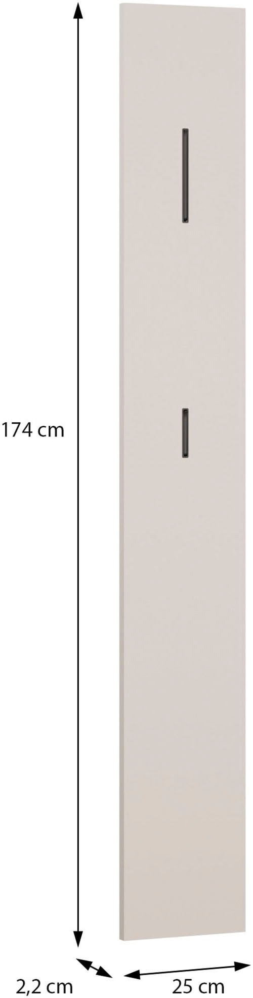 FORTE Garderobenpaneel B/H/T 25/174/2,2 cm, Wandmontage,