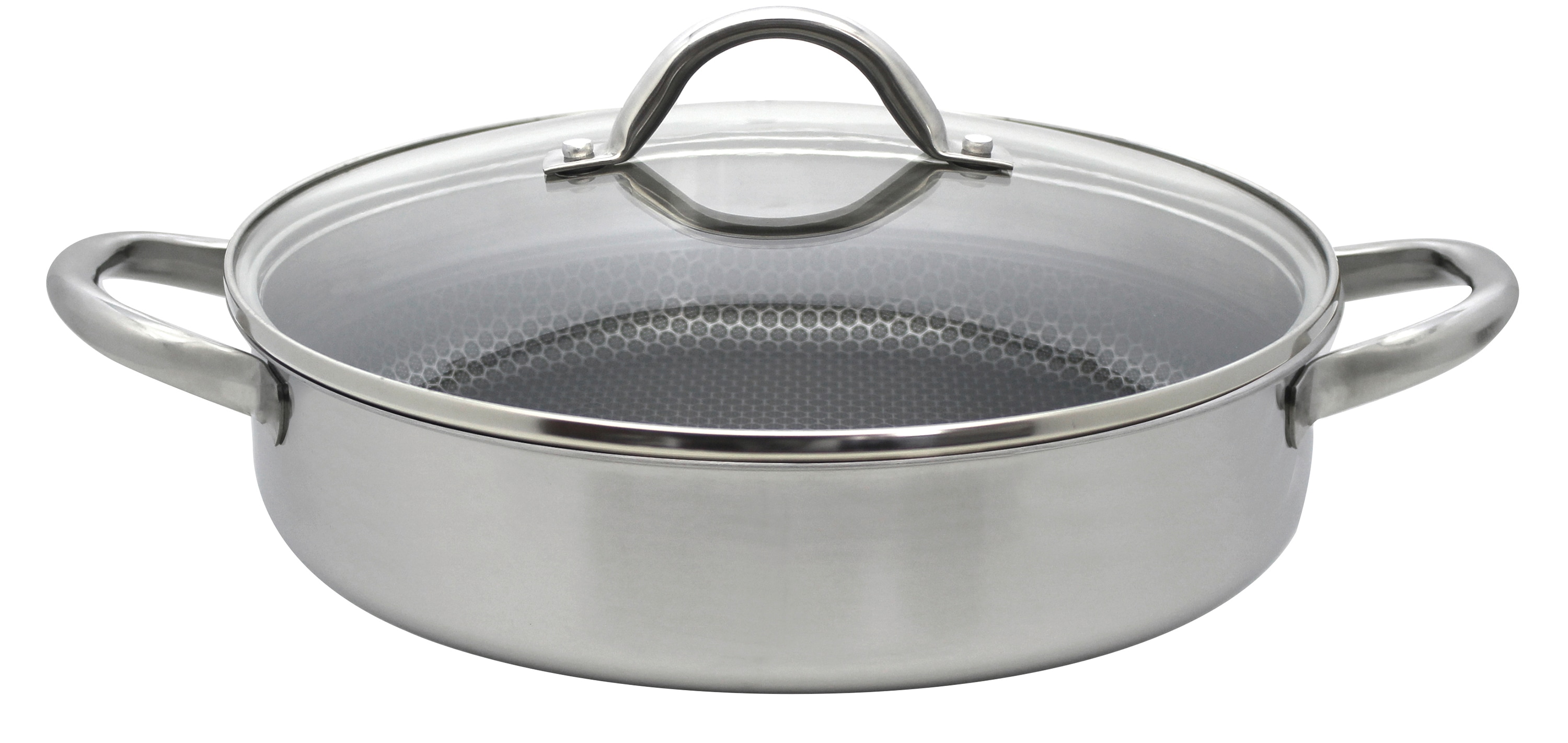 Elo Premium Servierpfanne "Relief Evolution Servierpfanne" Edelstahl 18/10 2 tlg. tlg. durchgehender Aluminium-Kern, außen magnetischer Edelstahl