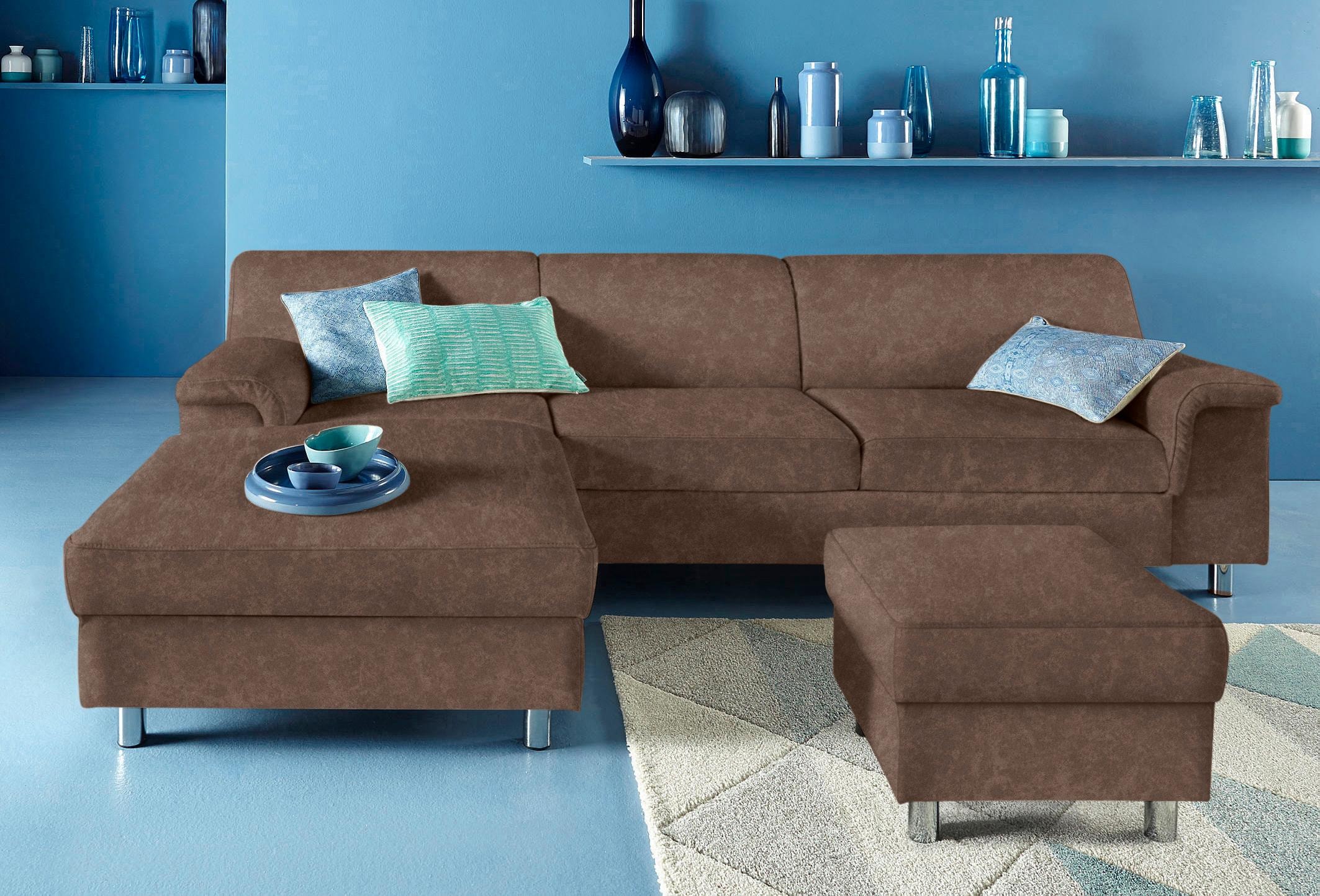 DOMO collection Ecksofa "Jamie, modern und elegant, Fußhöhe 9cm, L-Form," w günstig online kaufen